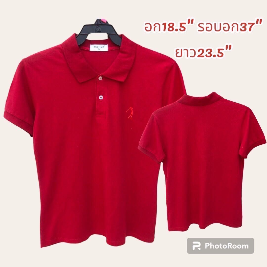 เสื้อยืดโปโลคอปกแขนสั้น สินค้างานนอกนำเข้ามือ2 เกรดA สินค้าพร้อมจัดส่ง