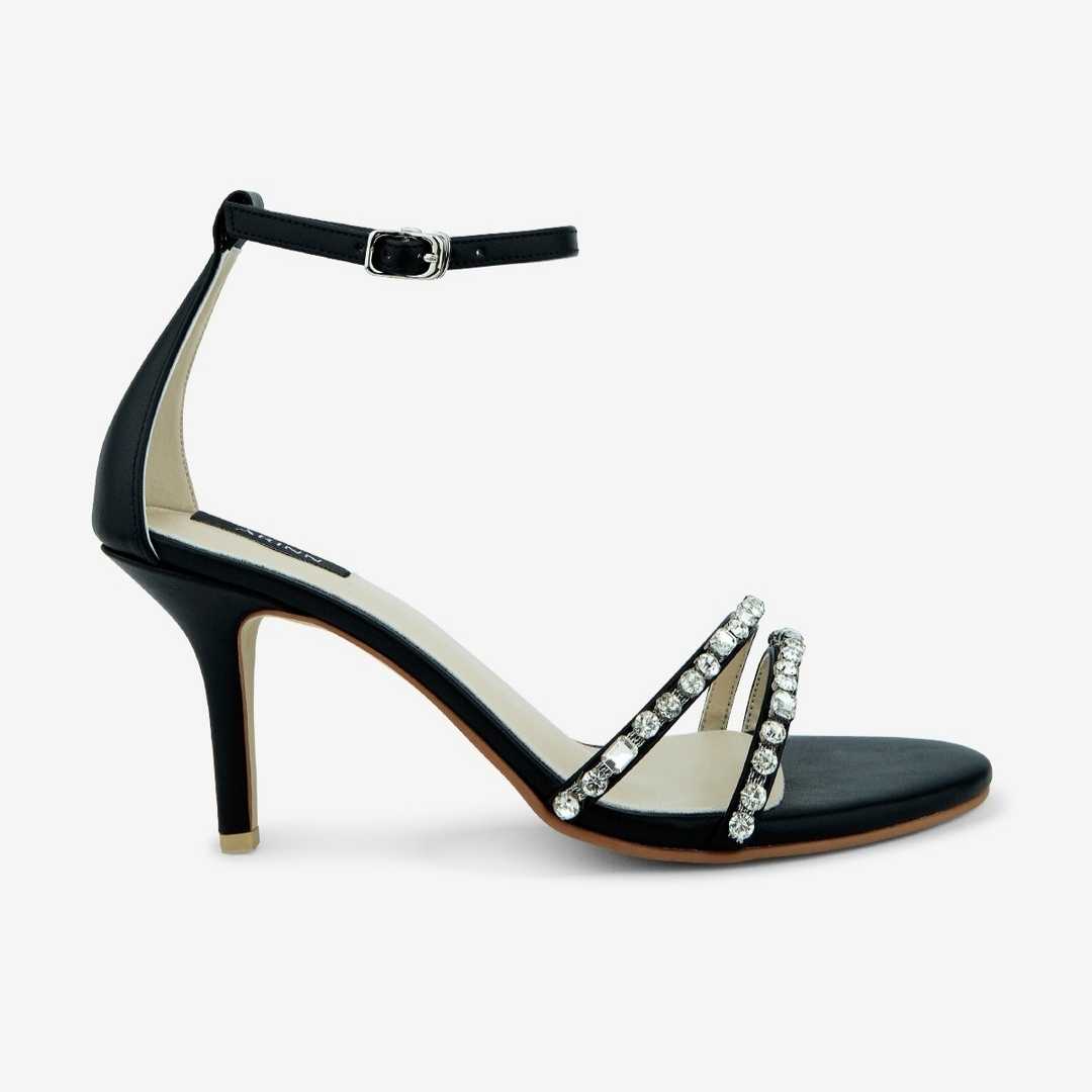 CLEARANCE รองเท้าส้นสูง Sunflower diamante strap heels - Black