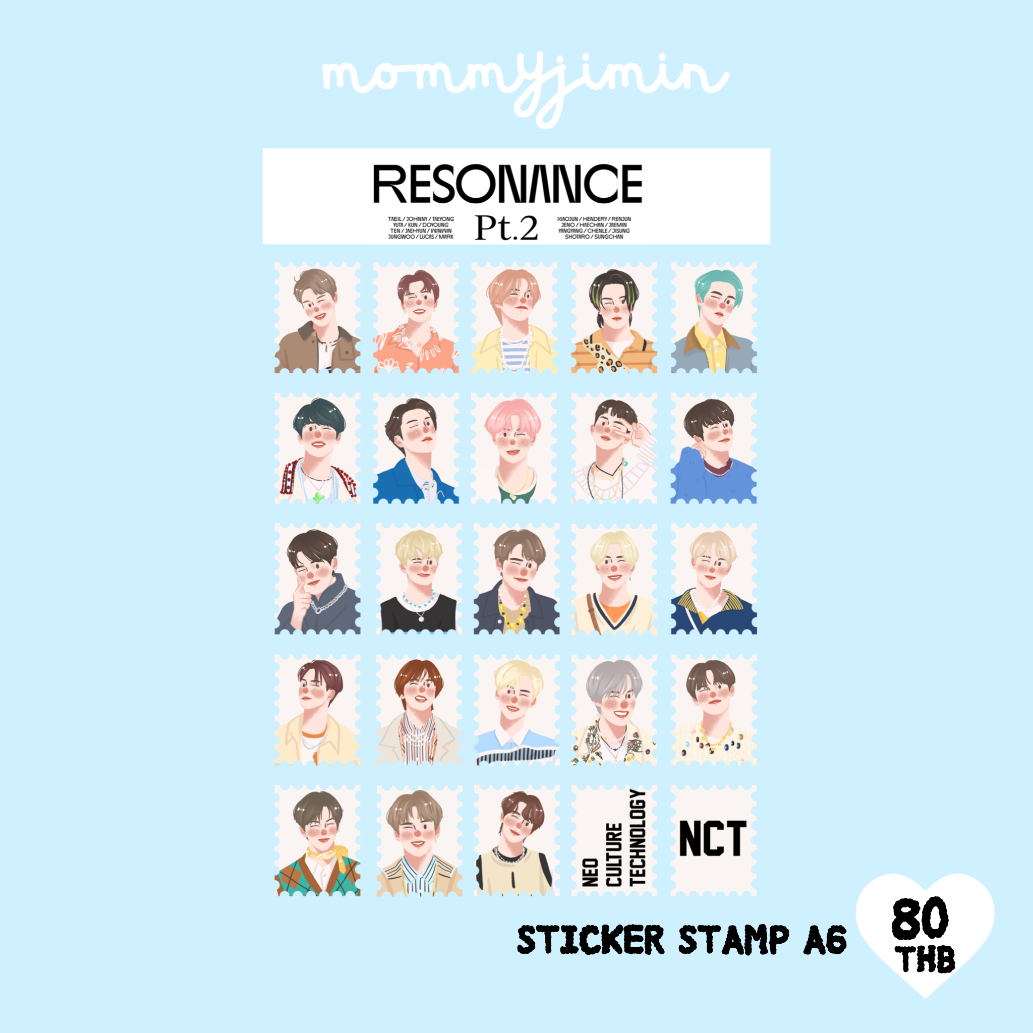 Sticker Stamp NCT Resonance A6