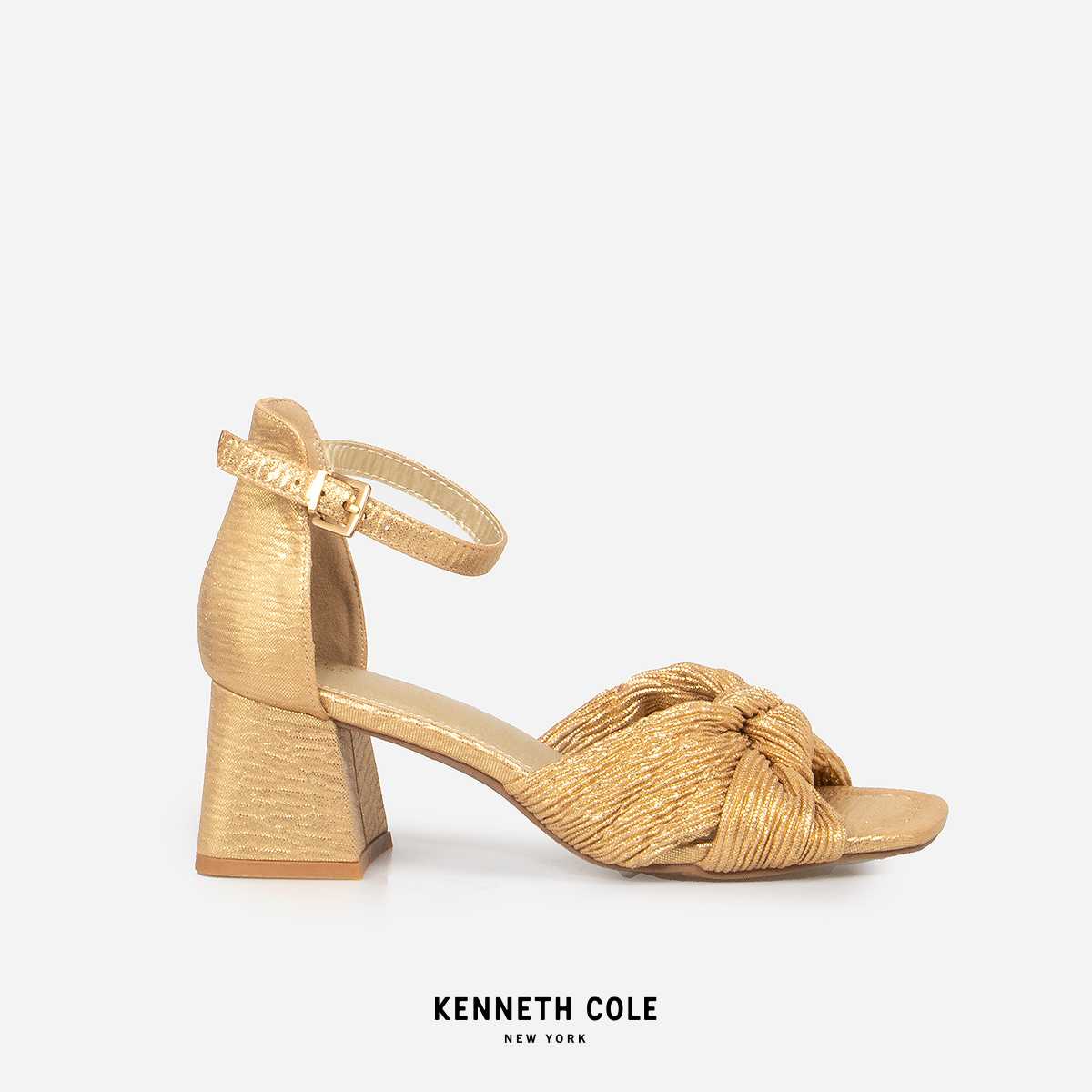 KENNETH COLE รองเท้าส้นสูงผู้หญิง รุ่น NESSA SOFT GOLD สีซอฟต์โกลด์ ( HEL - RL23NES03-711 )