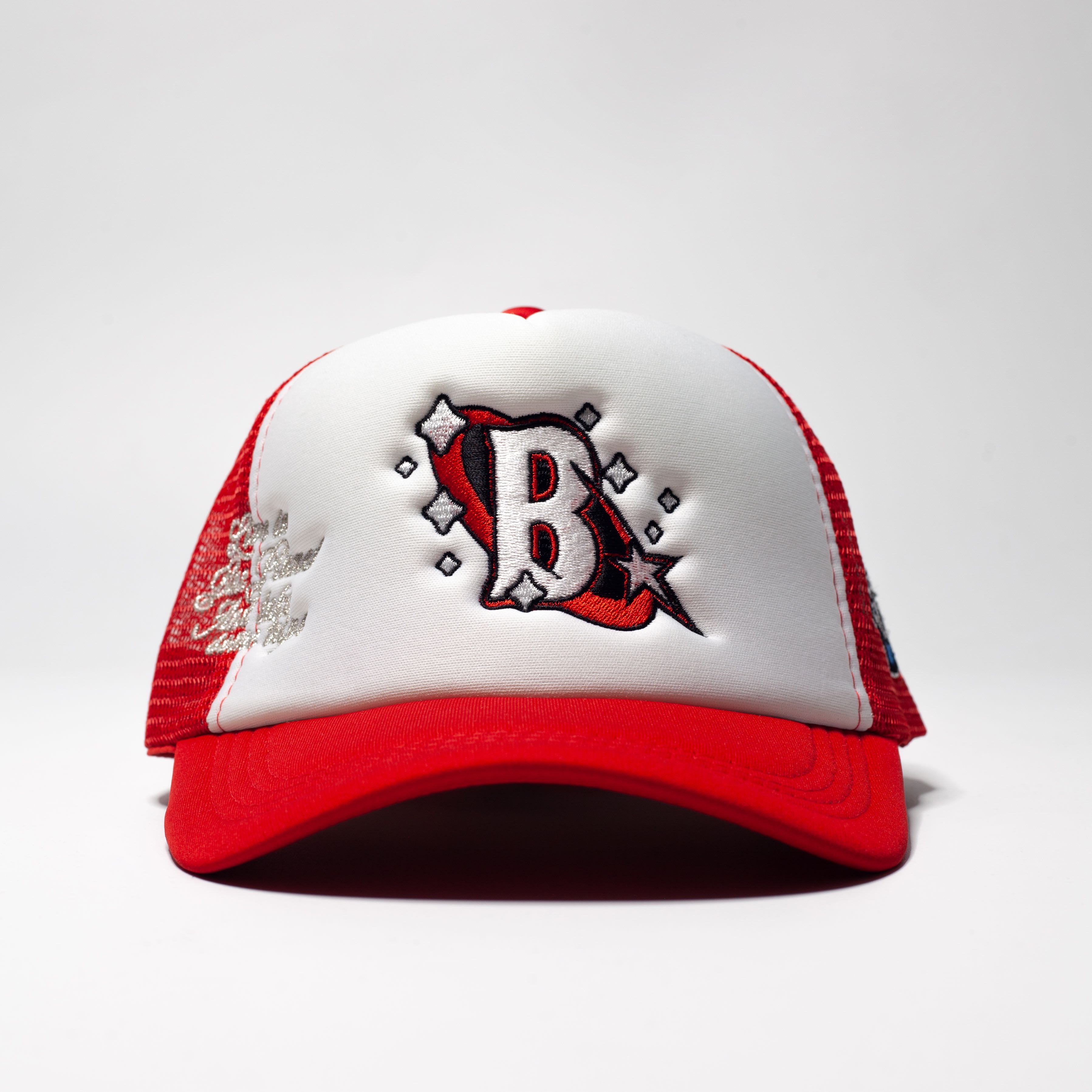 BPN Trippy B Trucker hat (Red/white)