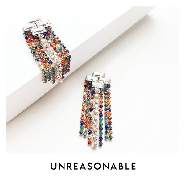 ต่างหูคริสตัลระย้า หลากสี UA0553-01 Unreasonable Accessories