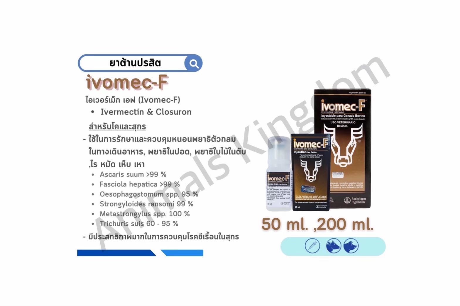 Ivomec-F (ของนอก)ไอเวอร์เมค-เอฟ  พยาธิ  ไร  หมัด  เห็บ  เหา