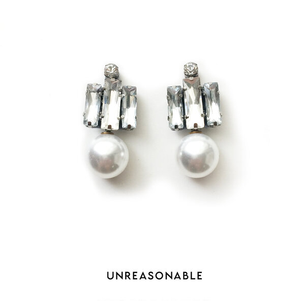 ต่างหูมุก Crystal ต่างหูคลิป ต่างหูก้านเงินแท้ น้ำหนักเบา สวยใส่สบาย UA0388-01 Unreasonable Acces...