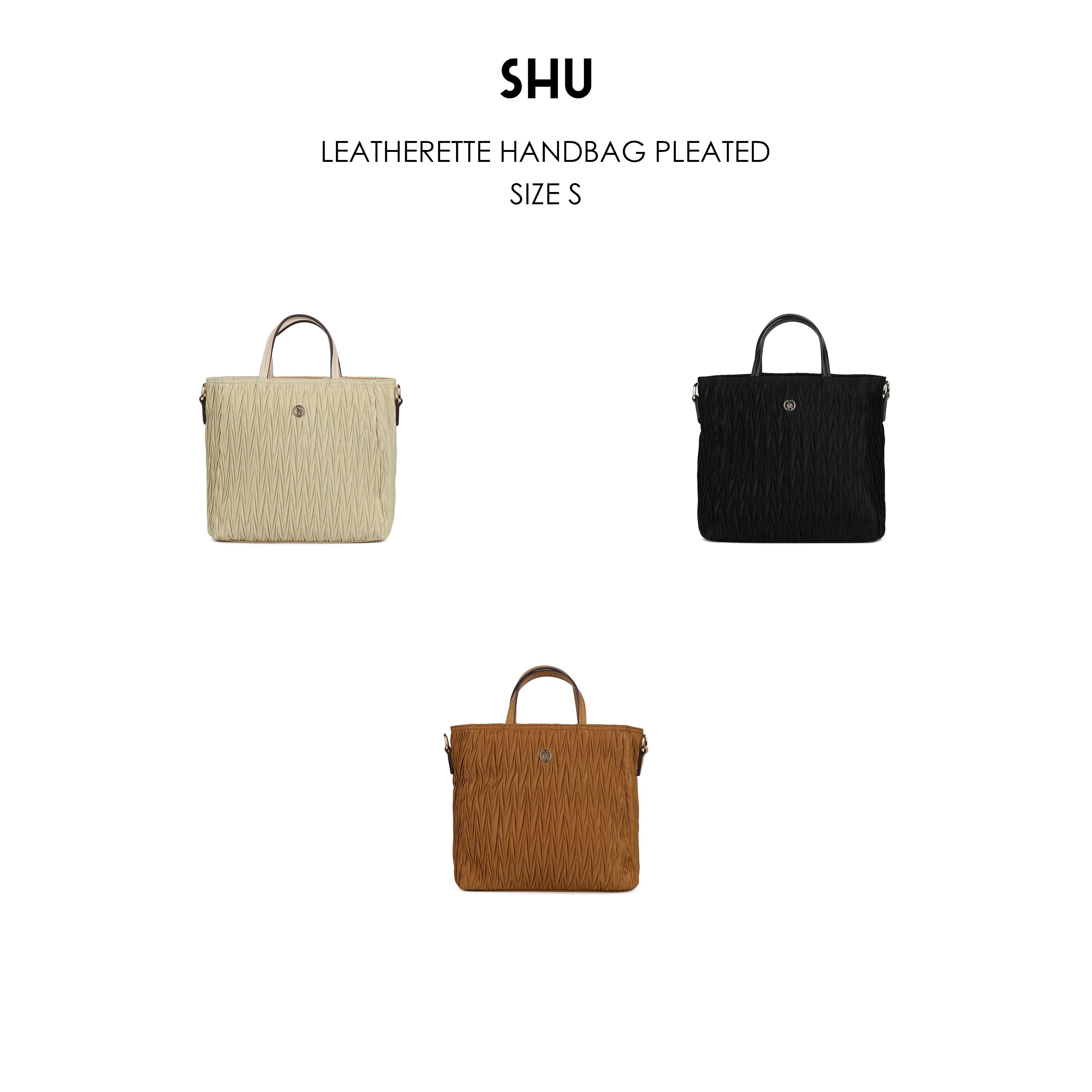 SHU LEATHERETTE HANDBAG PLEATED - FWBT9102
