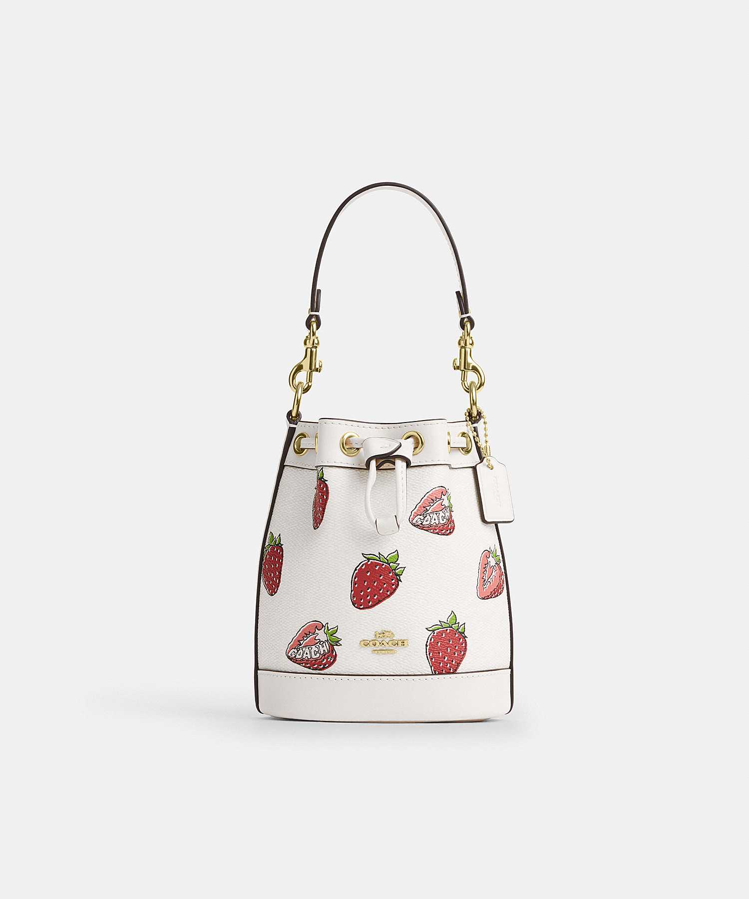 COACH MINI BUCKET BAG WITH STRAWBERRY PRINT CAL11 IMCAH