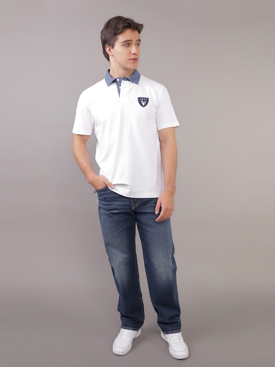 เสื้อยืด ผู้ชาย P- INTL PIQUE RUGBY PATCH POLO ( 017-3660-100 )