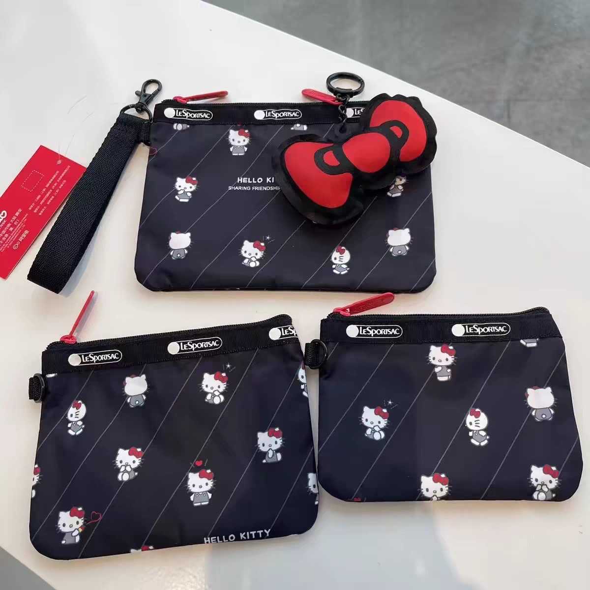 LESPORTSAC x HELLO KITTY COLLECTION SET 3 PCS POUCHS 