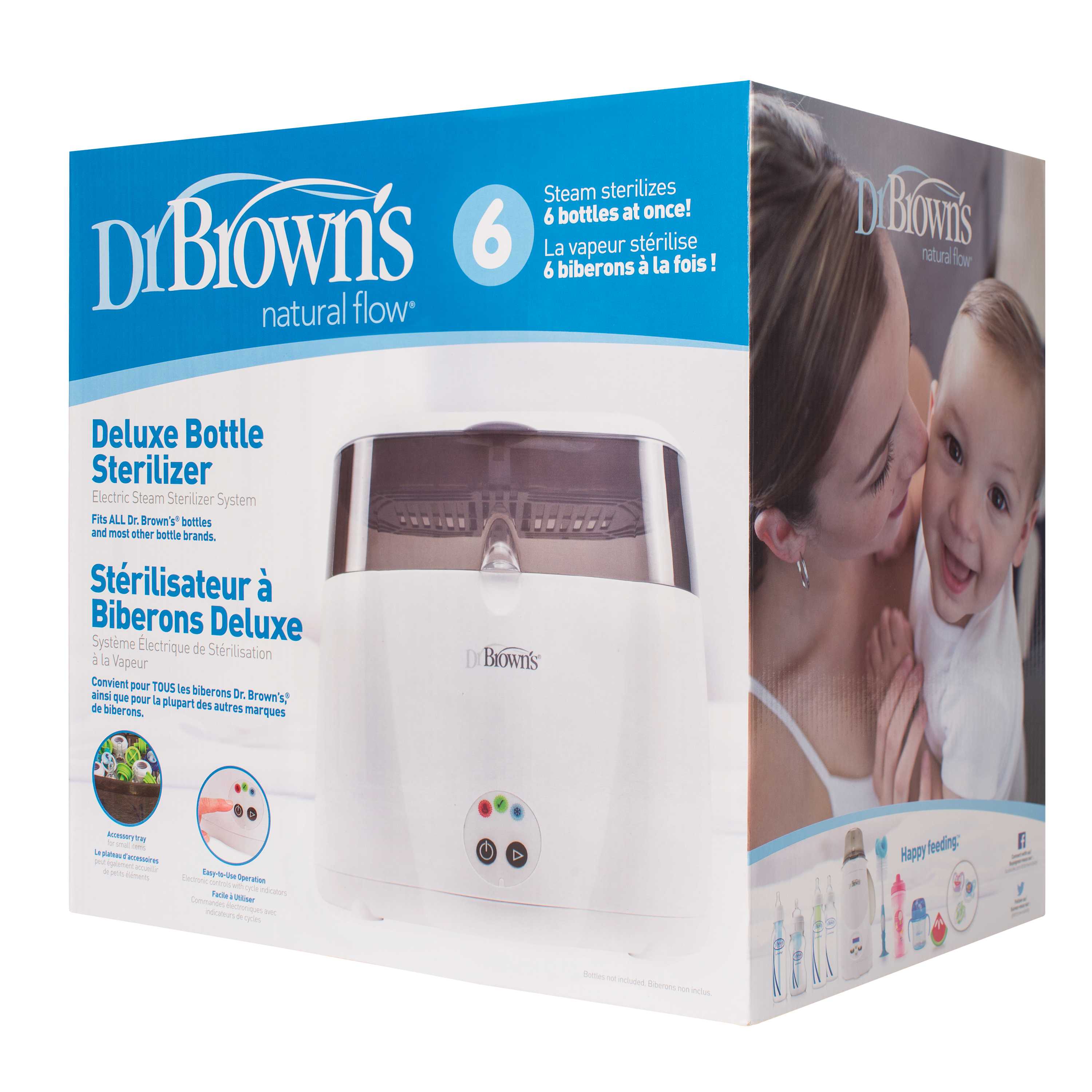 #เครื่องนึ่งขวดนม Dr.Brown's : DRBAC043-INTL Deluxe Electric Bottle Sterilizer w/ Cycle Indicator