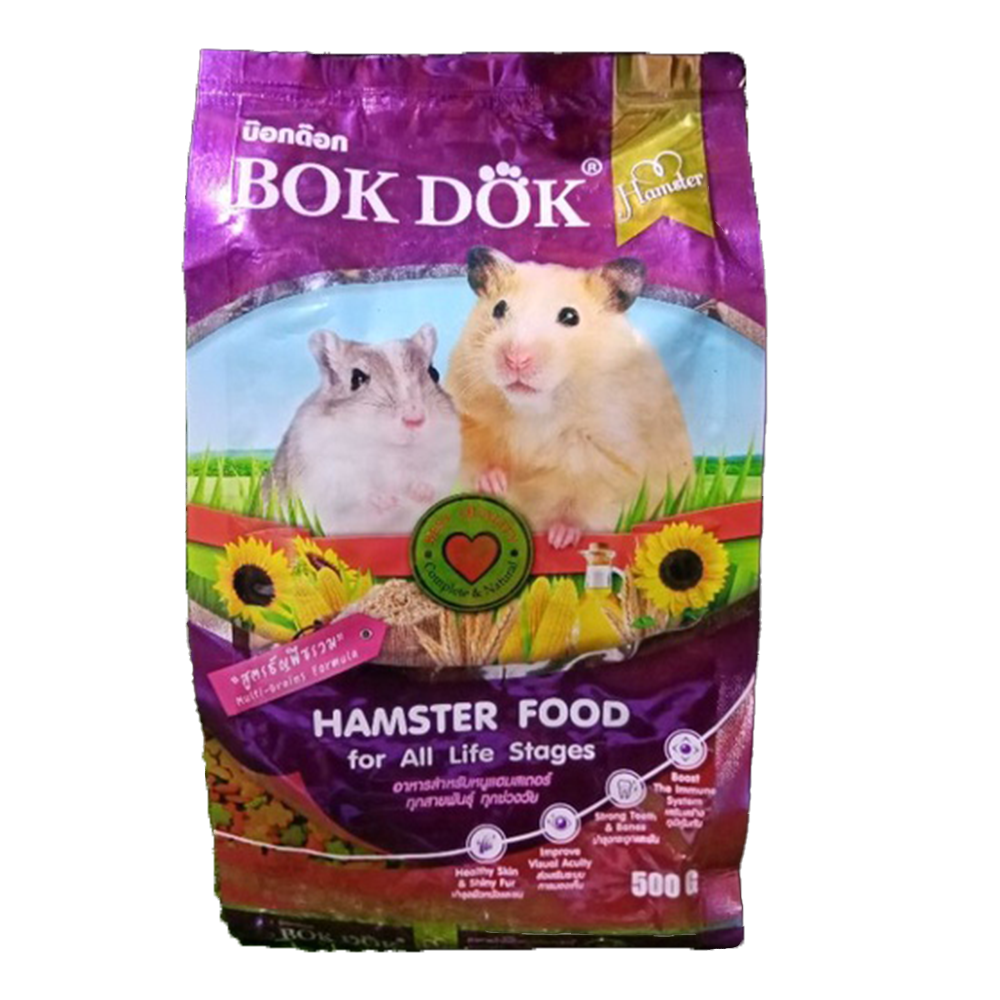 BOKDOK บ๊อกด๊อก อาหารหนูแฮมสเตอร์ อาหารสัตว์ฟันแทะ รสธัญพืชรวม 500 g