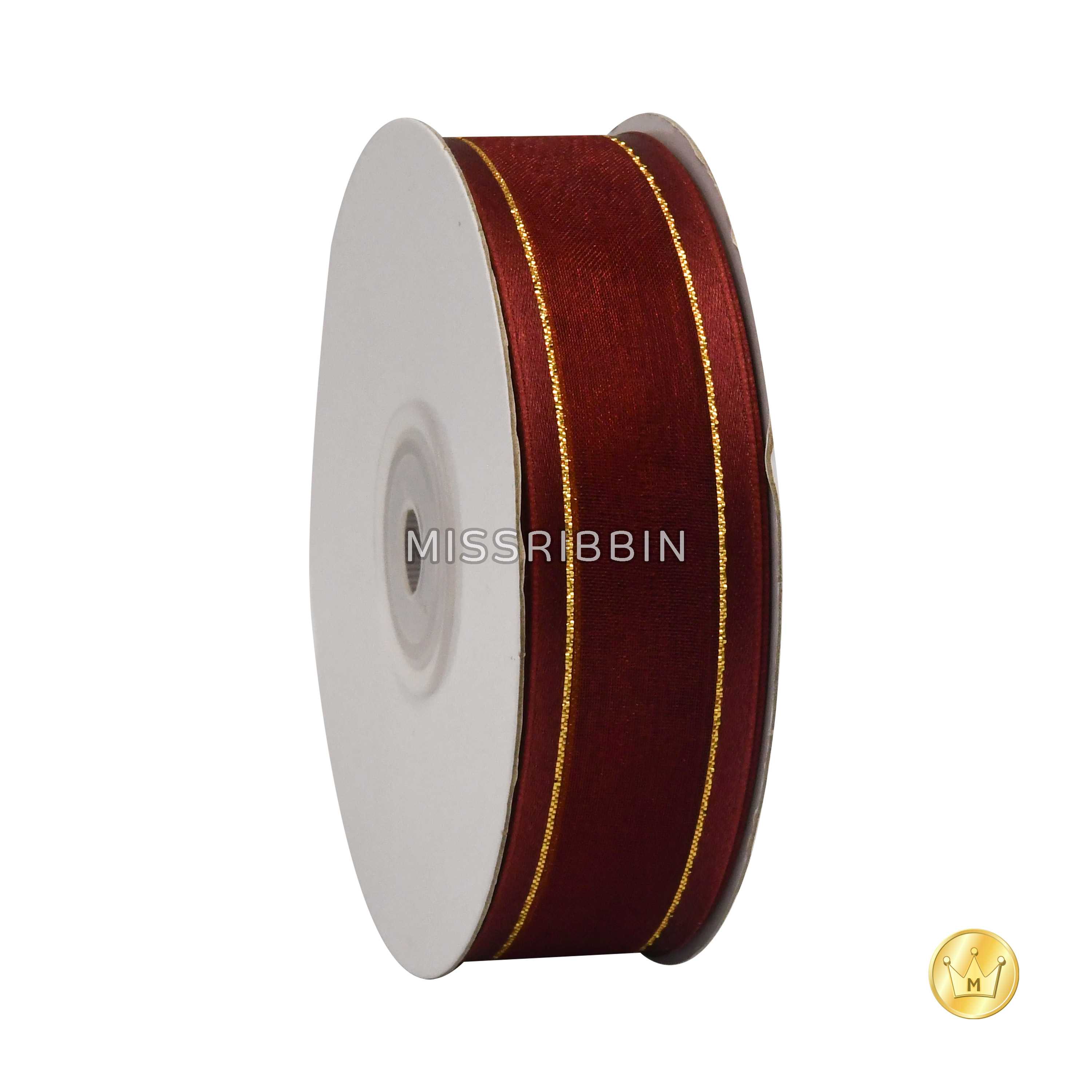 ริบบิ้นชีฟอง (สี 103) ม้วนยาว 25หลา ขนาด 10 15 25มม.