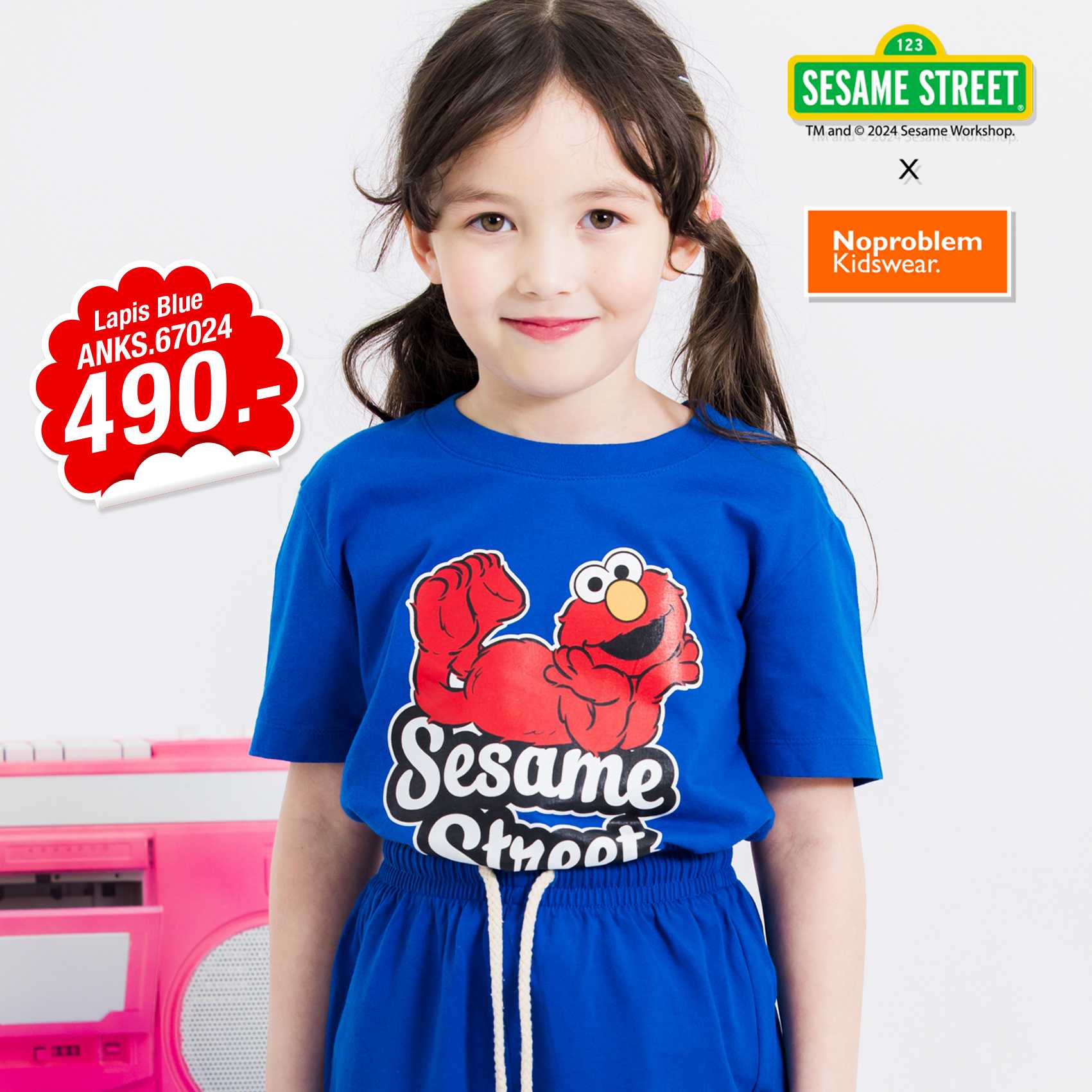 เสื้อยืดคอกลมเด็ก ใส่ได้ทั้งเด็กชายเด็กหญิง ANKS.67024 - STREET PRINTED T- SHIRT