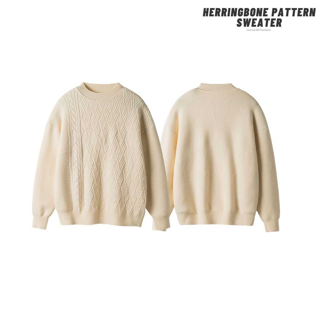 Jeera168 | Herringbone Pattern sweater (พรีออเดอร์)