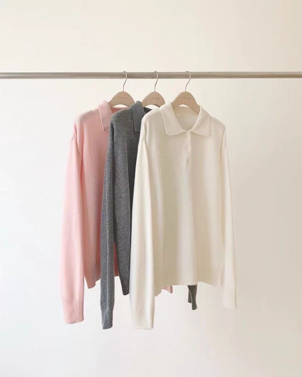 OUCE Soft Knit Polo Pullover ( Made in korea🇰🇷 Pre-order ประมาณ 20 วันค่ะ)