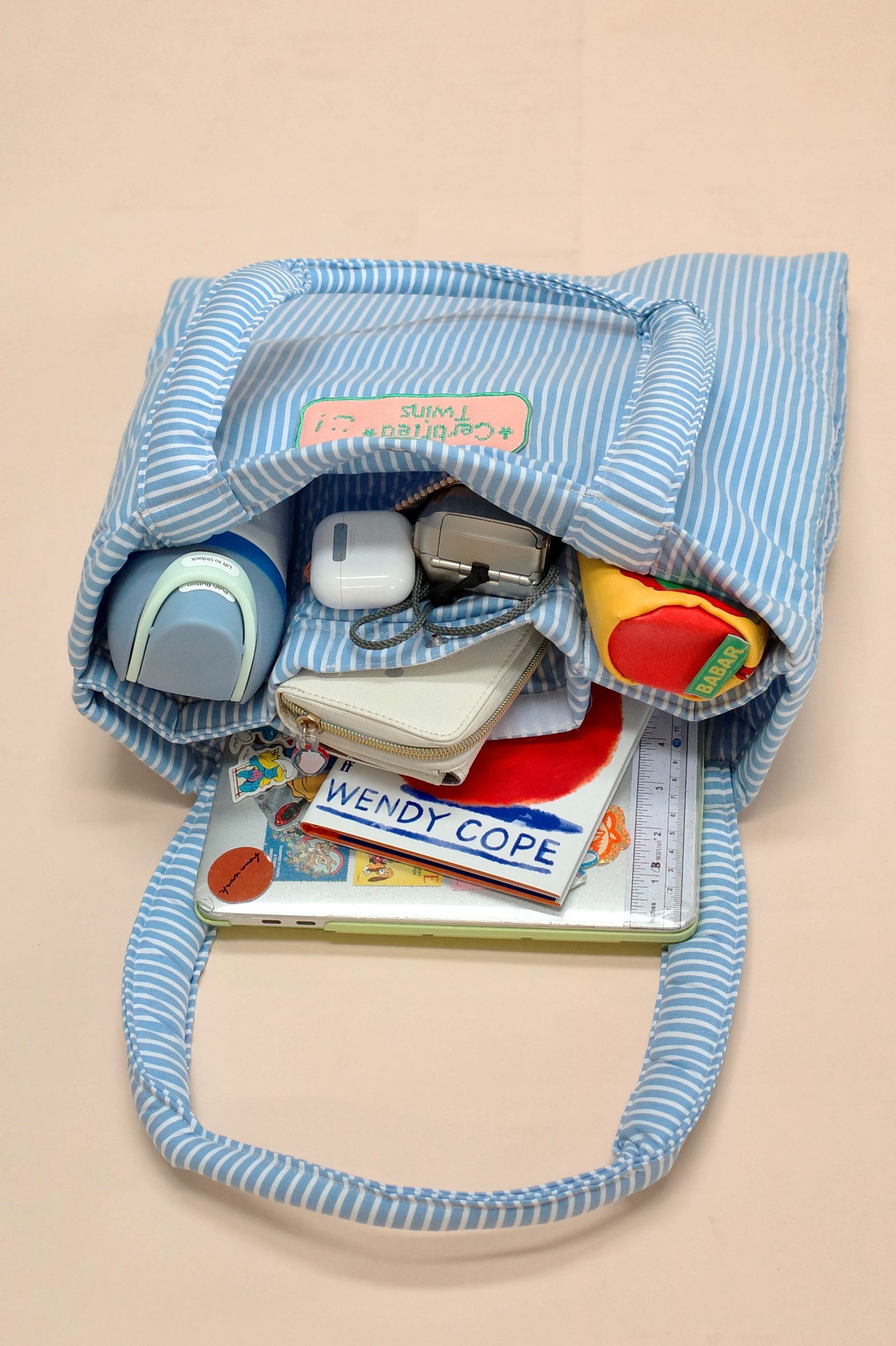 Twins Bag in Blue/White