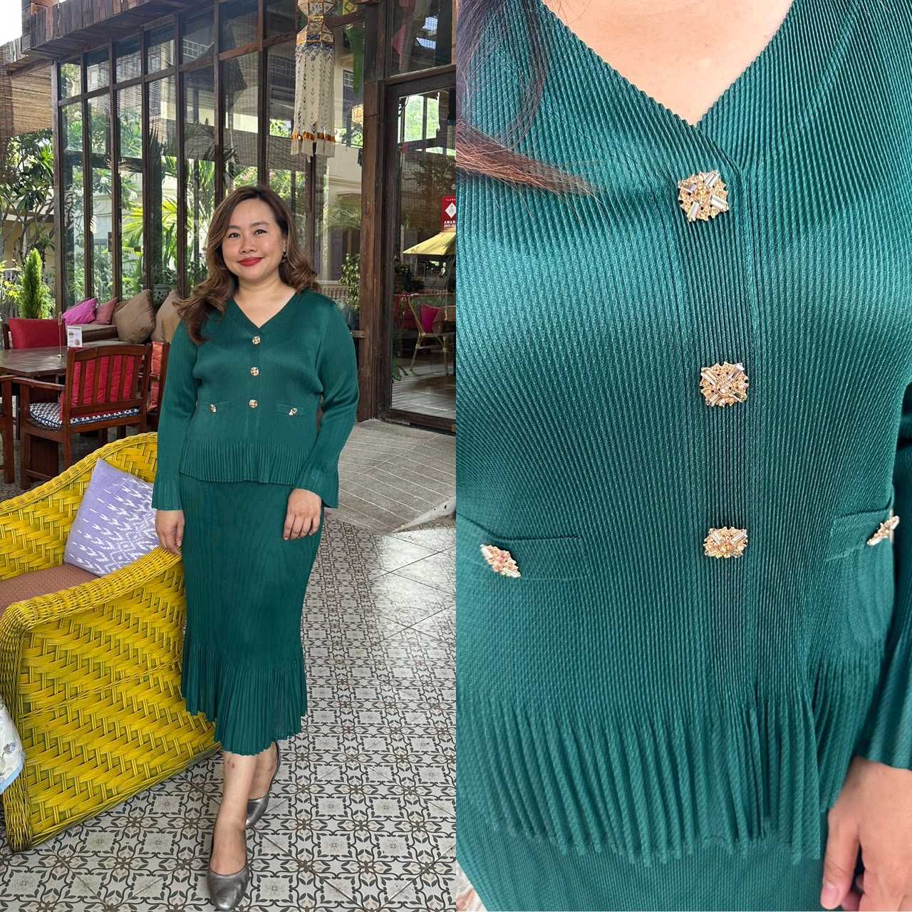 Pleatbynisa ชุดเซ็ตอัดพลีท A760 เนื้อผ้าPolyester100%
