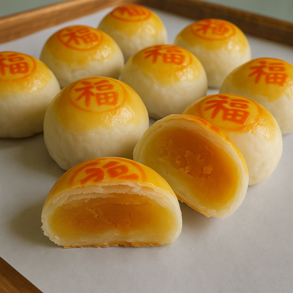 ขนมเปี๊ยะไส้ถั่วไข่เค็ม