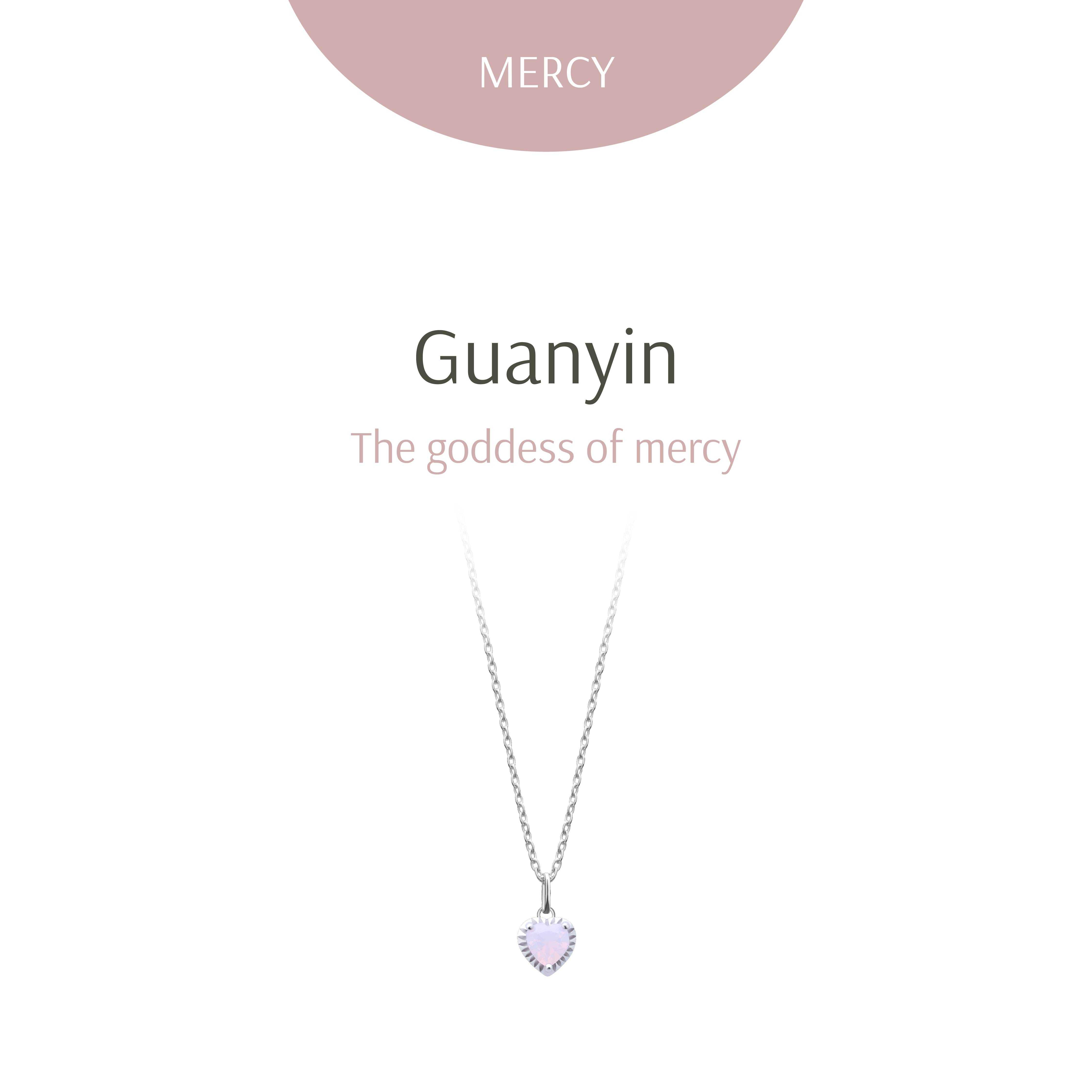 Guanyin Heart Silver Necklace