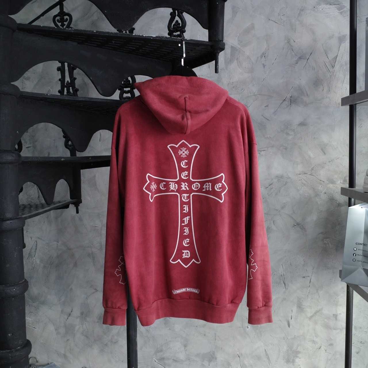 CHROME HEARTS X DRAKE CERTIFIED CHROME HAND DYED HOODIE