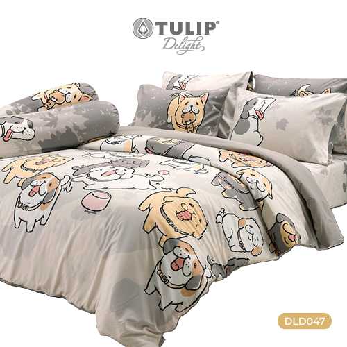 ชุดเครื่องนอนทิวลิปดีไลท์ดิจิตอลปริ้นท์ DLD047 หมาจ๋า Dogpless
