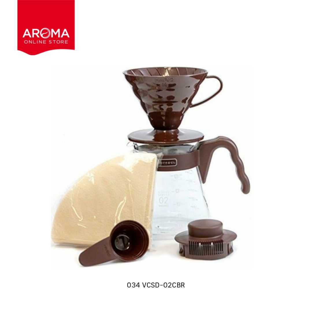 HARIO(034) V60 Coffee Server 02 Set Chocolate Brown / HARIO(035) V60 Coffee Server 02 Set Red