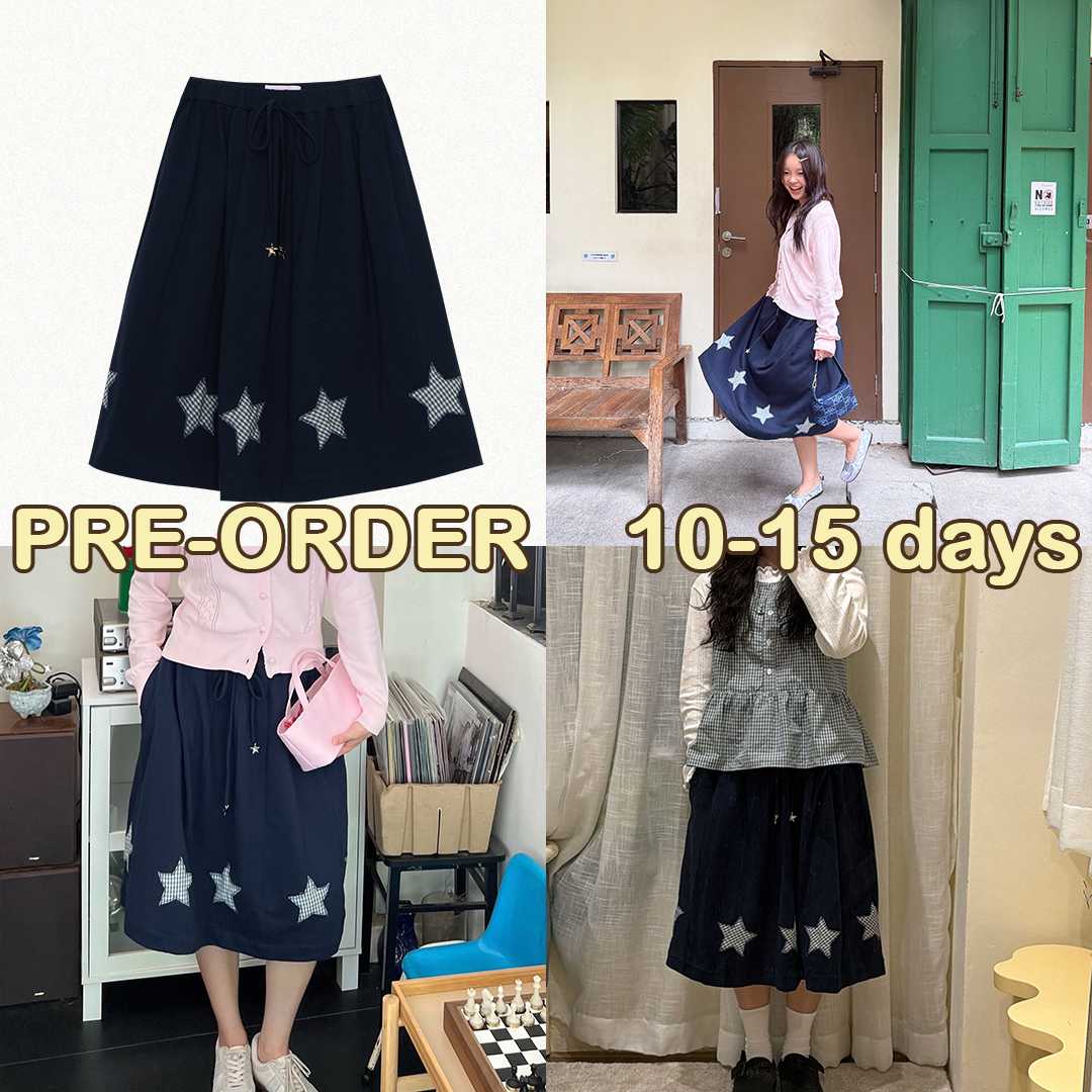 (In Her Daydream) - STARRY SKIRT lot PRE รอ 10-15 วัน | classic flared skirt with appliqué stars