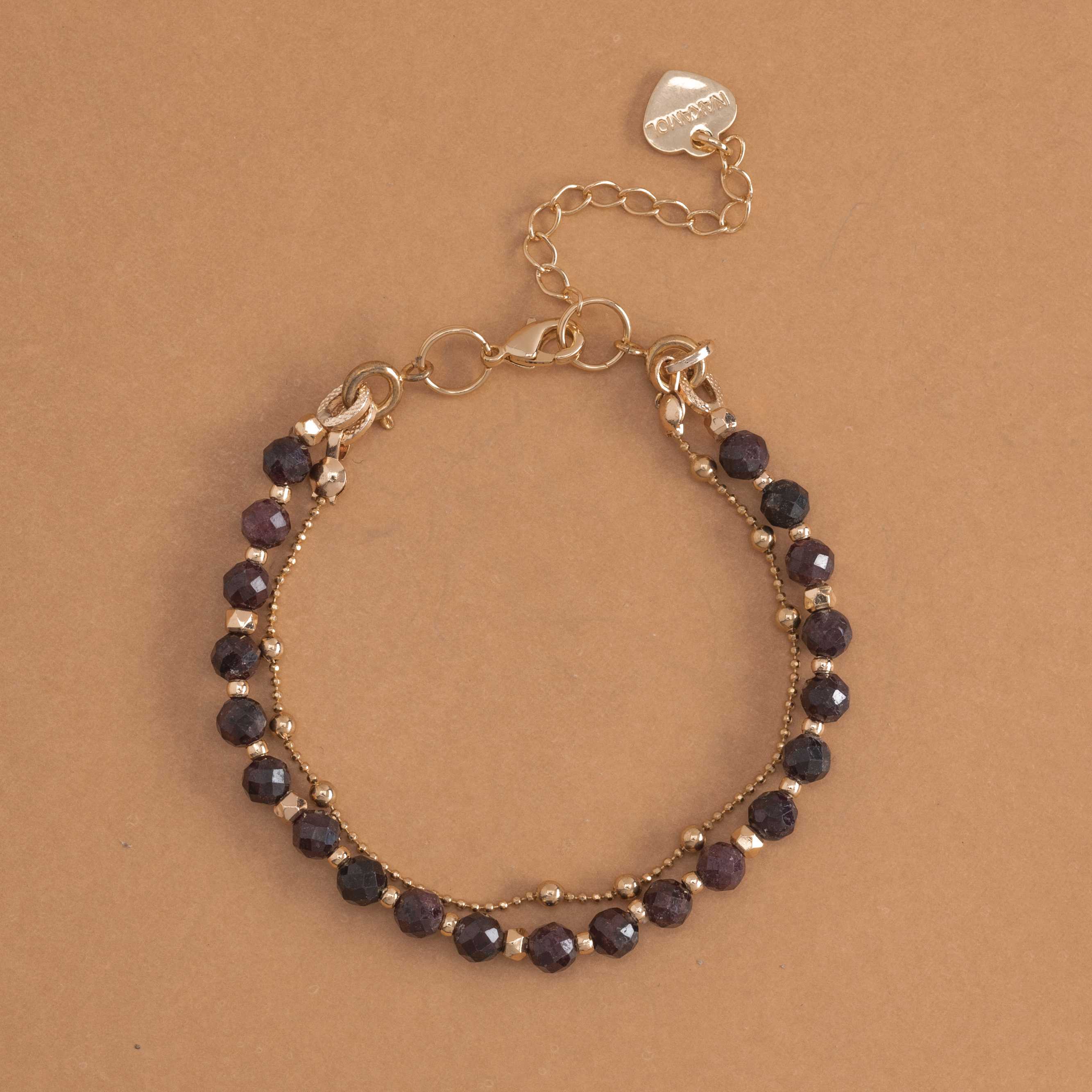 GARNET-LUCKY CHARM Bracelet