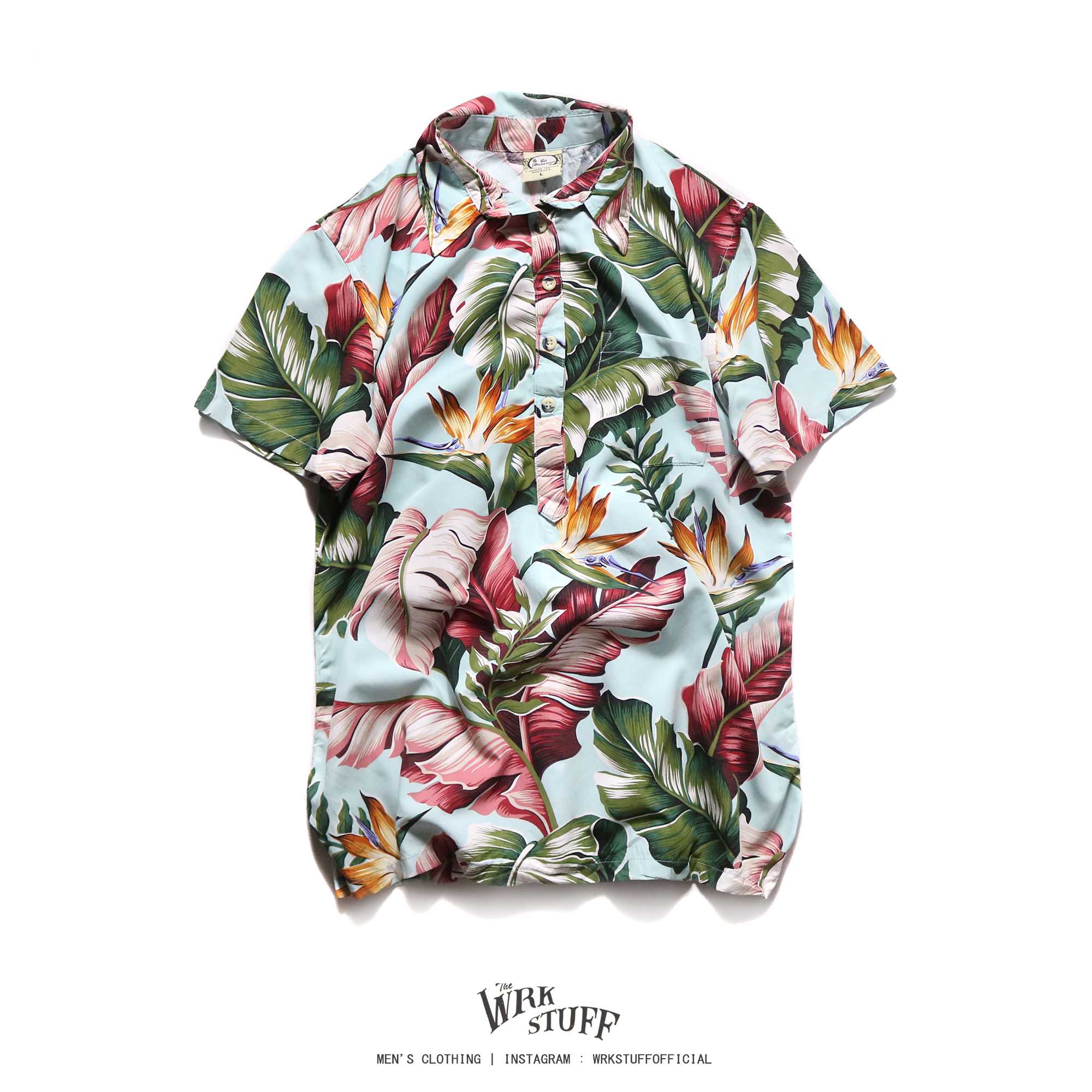 Vtg.Go Barefoot Pull-Over Aloha Shirt (M)