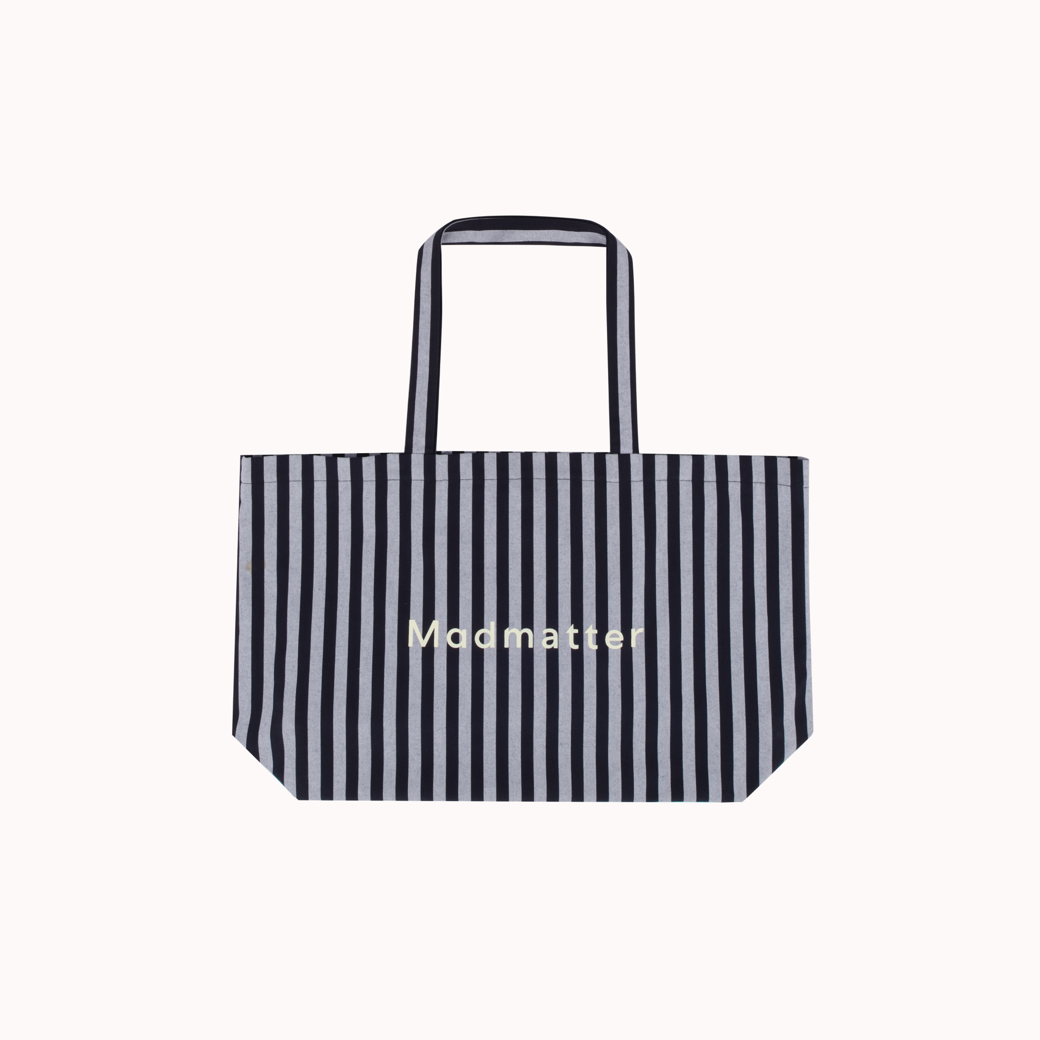 MM Drawstring Tote Bag Black Stripe