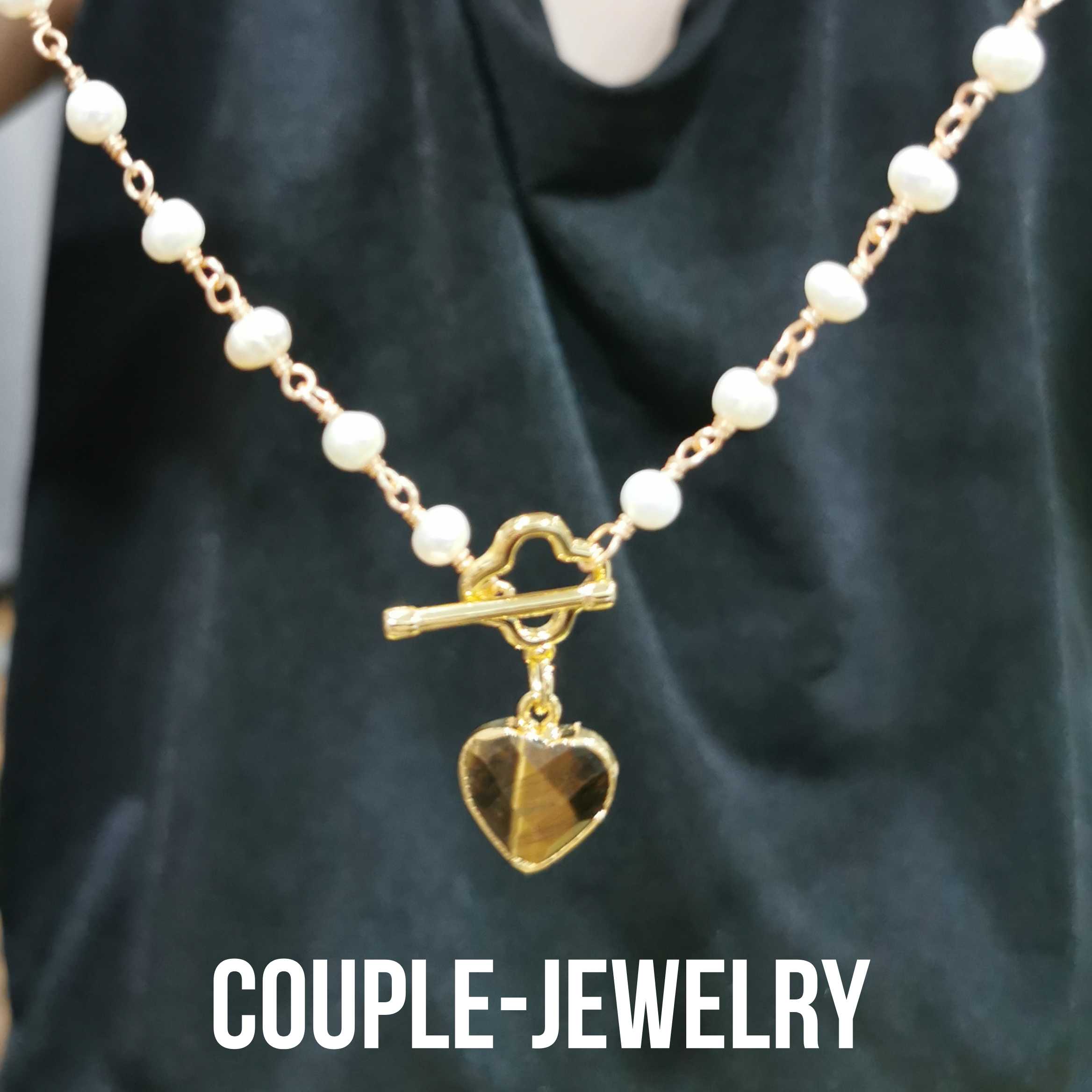 Couple-jewelry​: lovely pearl​ (Tiger​ eye)​
