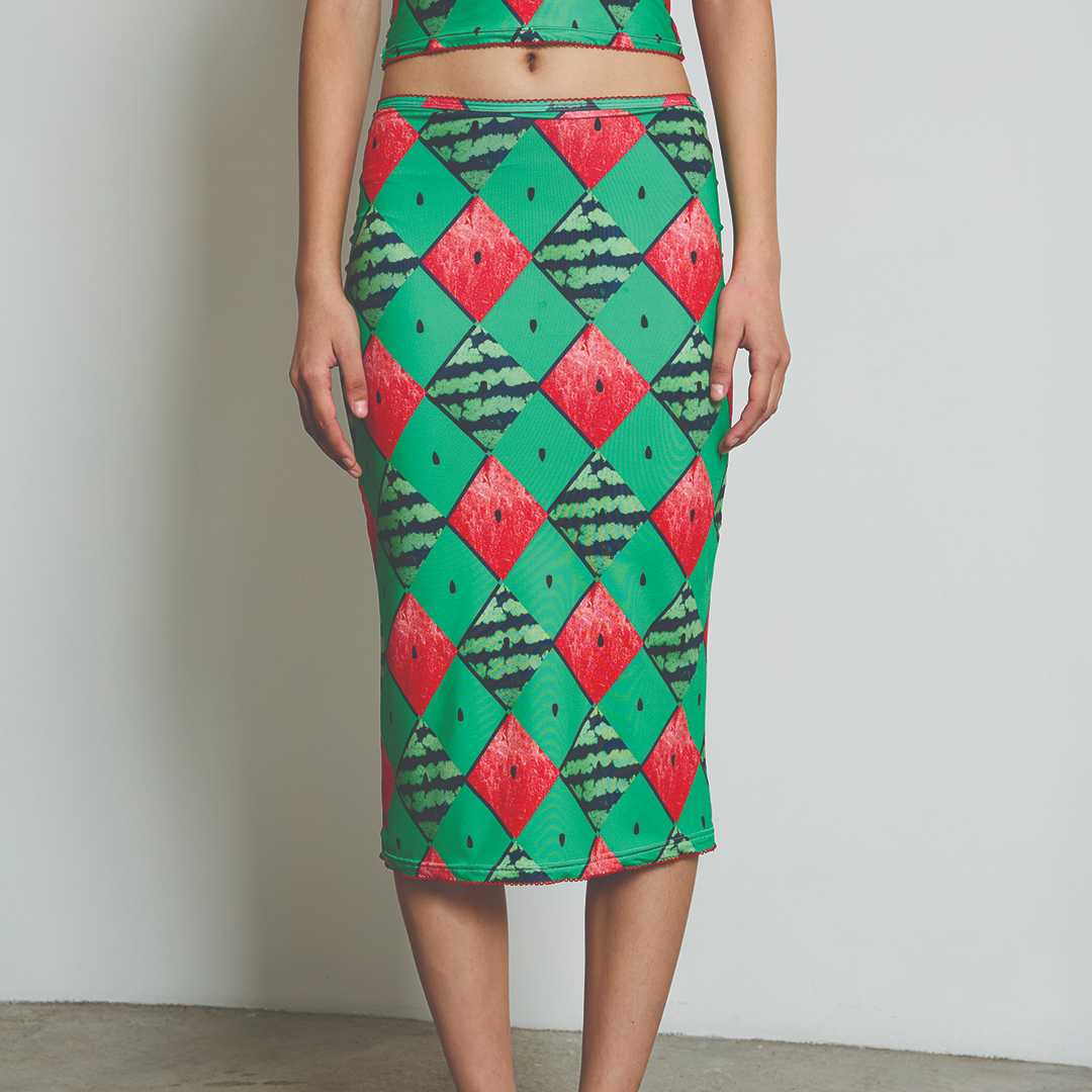 BLACKDOG BKK -  Watermelon skirt   กระโปรงลายแตงโม - BD2504