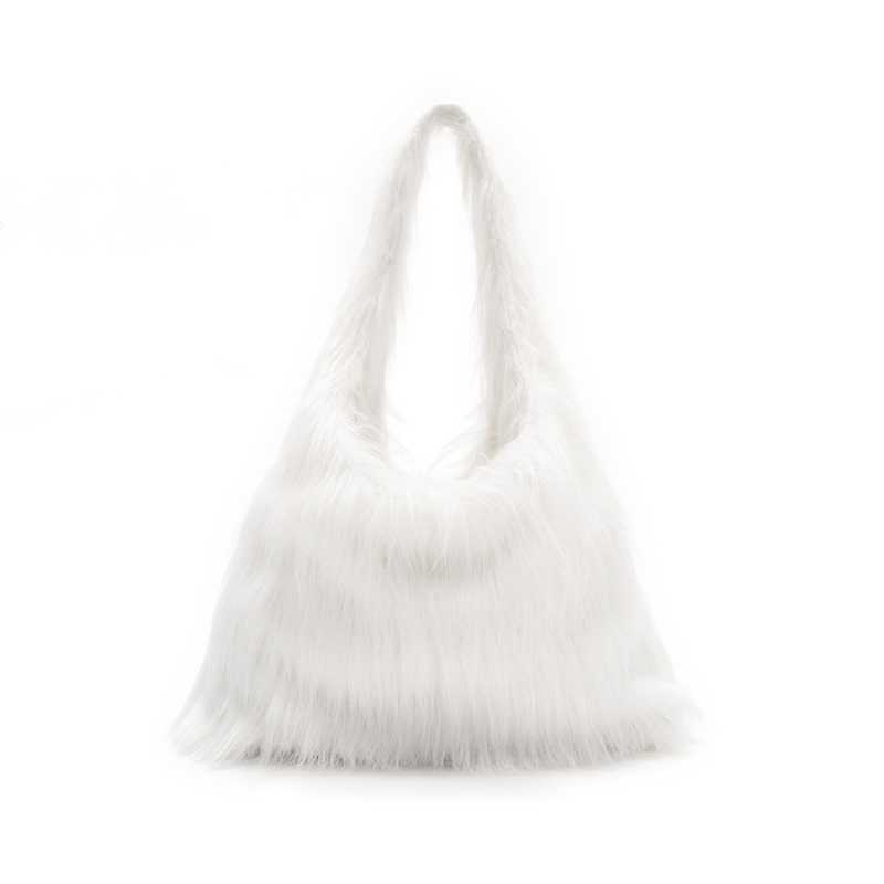 SP25 FAUX FUR BAG (WHITE)