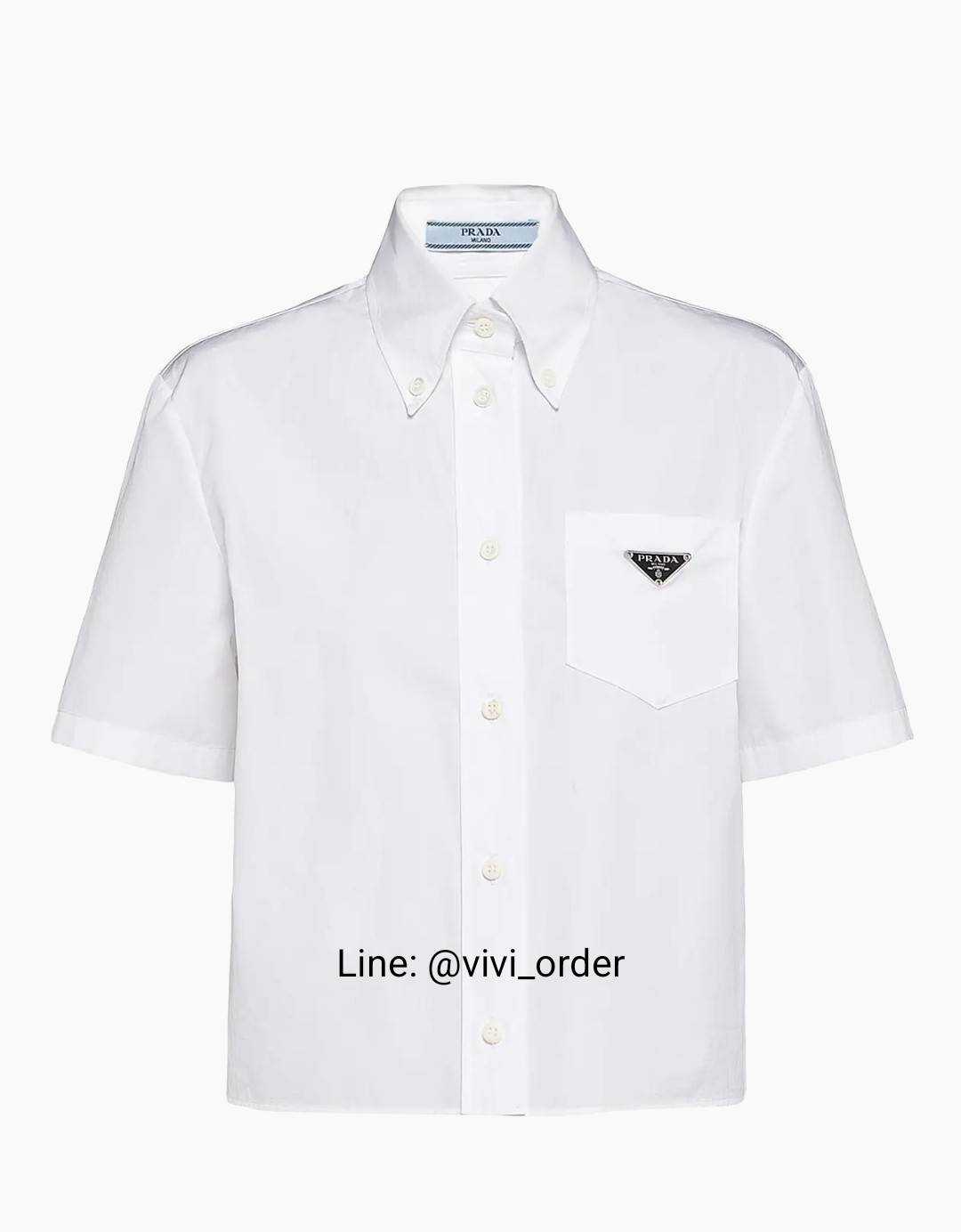 PRADA WHITE POPLIN SHORT SLEEVES