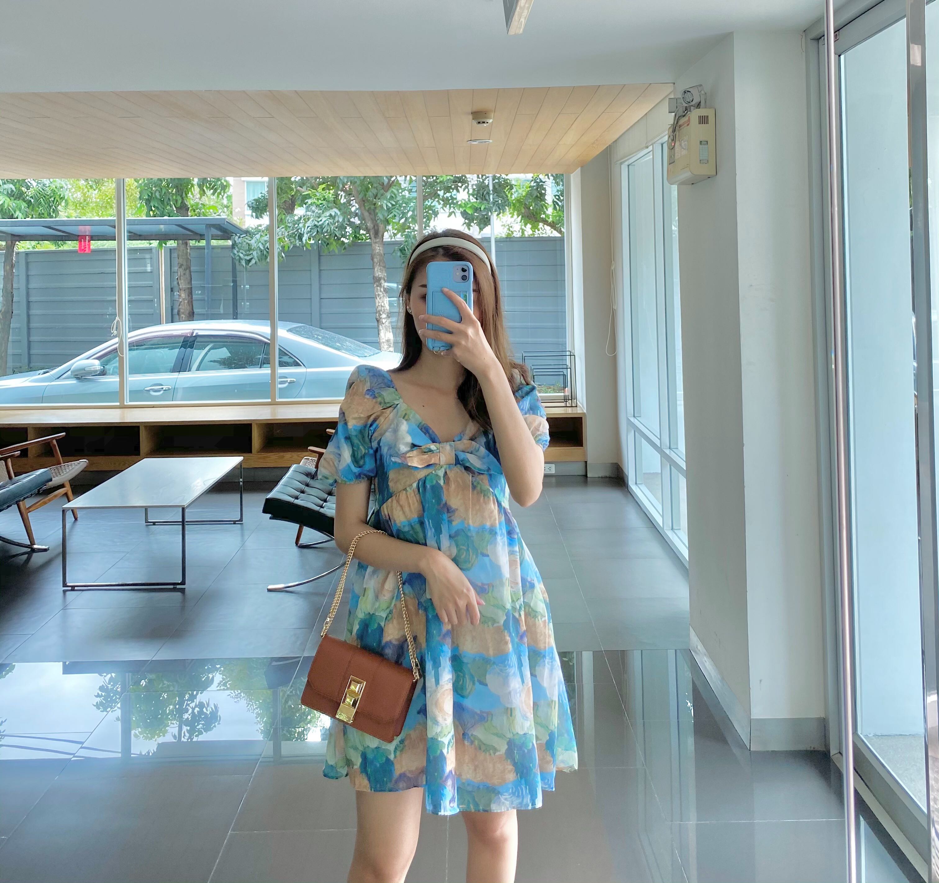 เดรสลายปริ้น D056