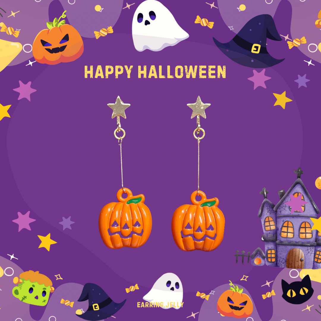 HA ต่างหูหนีบ Halloween แป้นสกรู