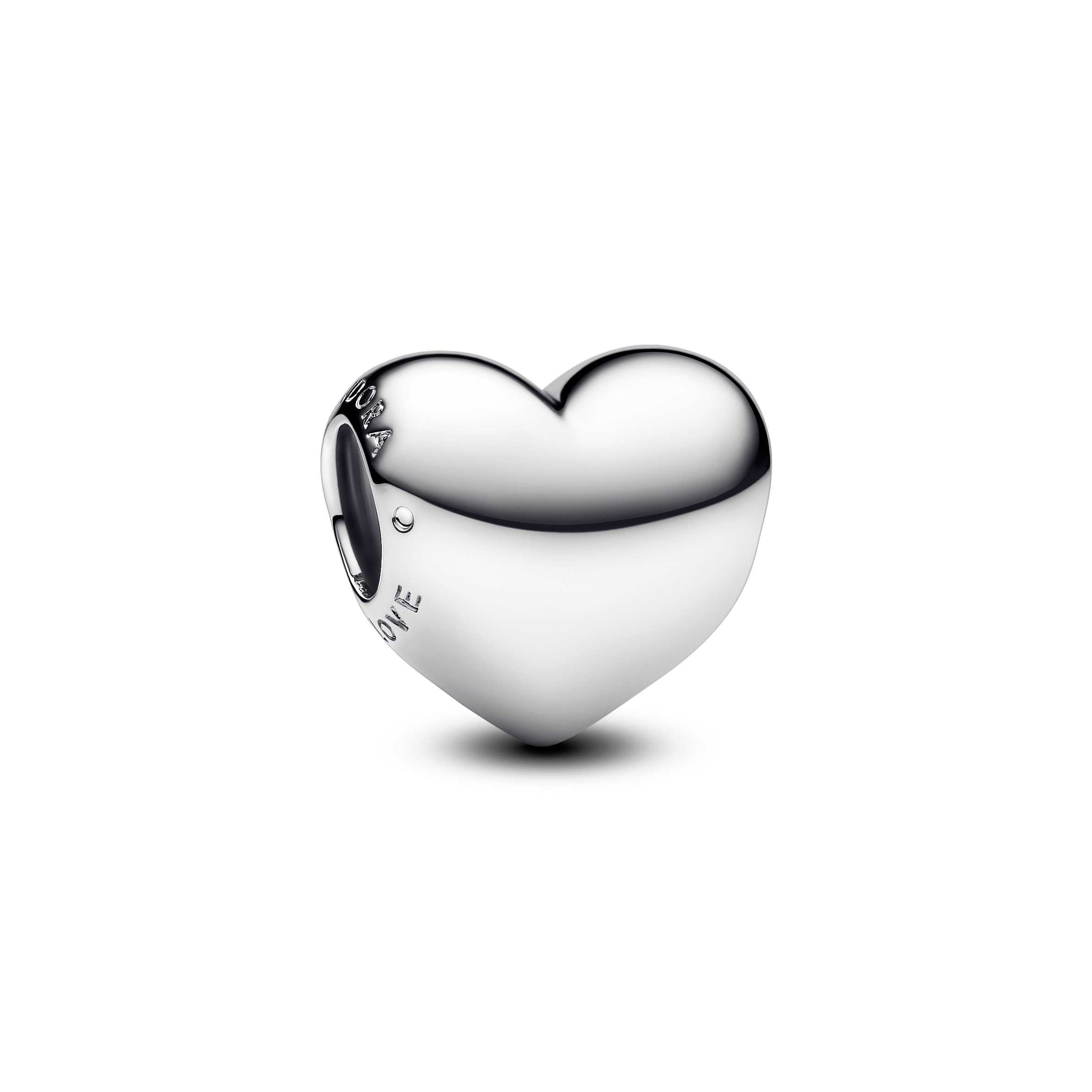 Engravable heart sterling silver charm