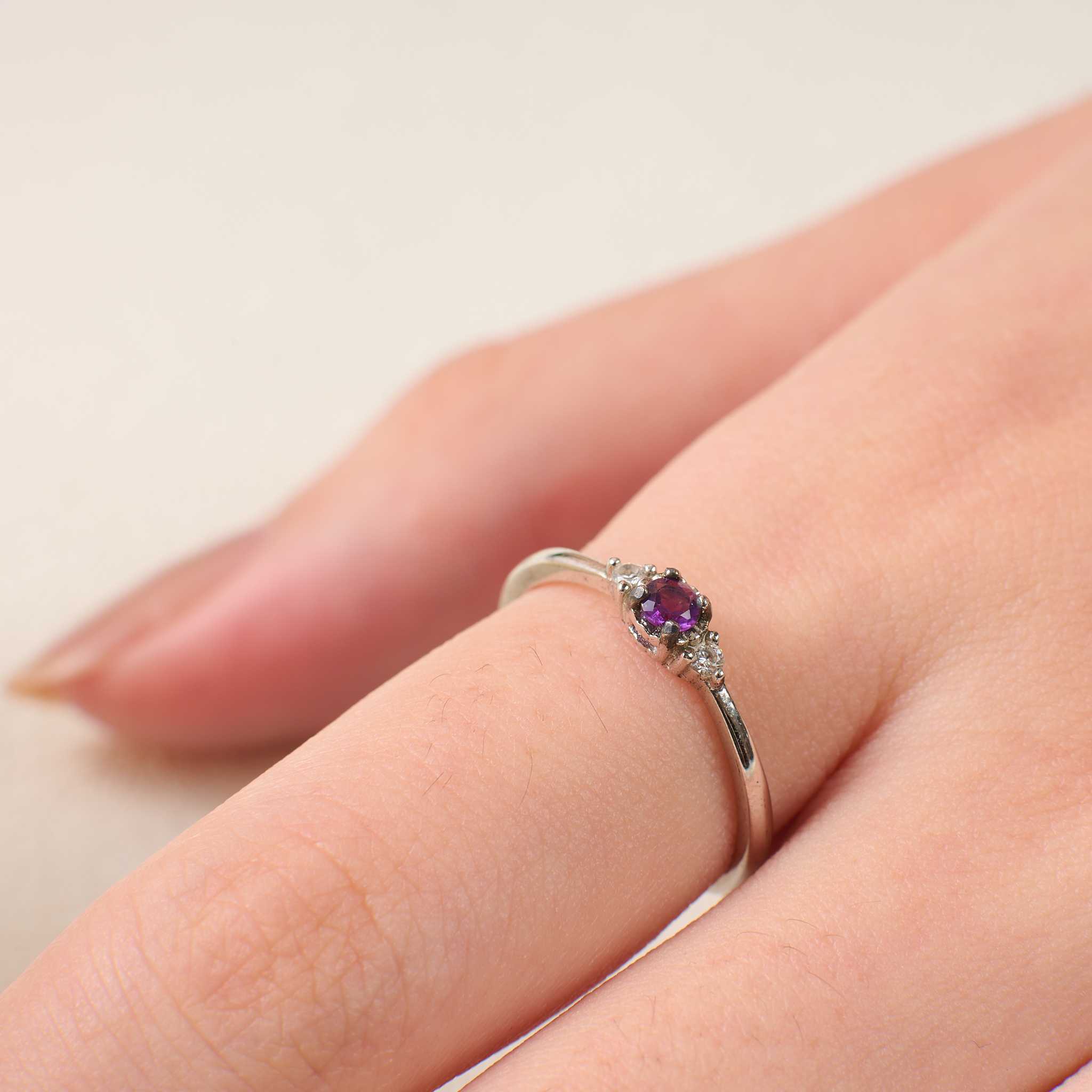 💍 แหวนคริสตัลพลังงาน 💜 Amethyst 💜 เงินแท้ 92.5%