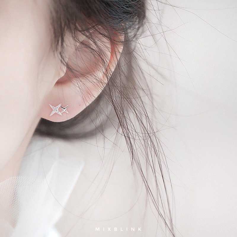 ต่างหู Sparkle - ส่งฟรี EMS ( เงินแท้ 92.5% ) #J3