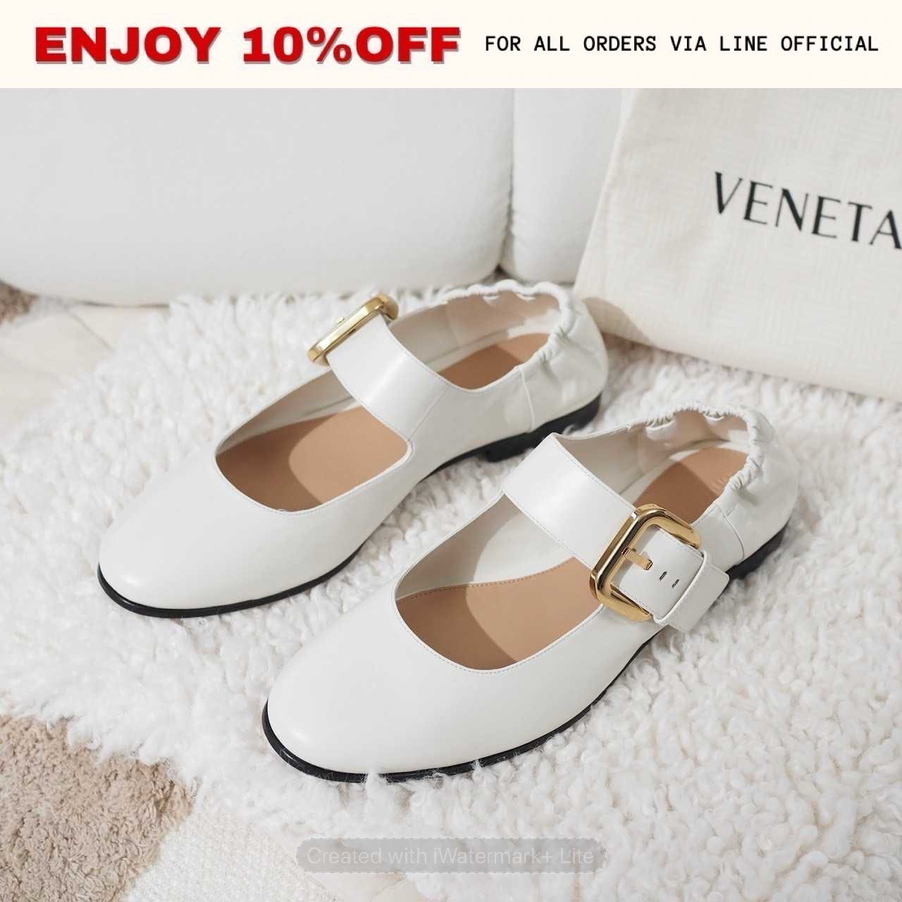NEW! BOTTEGA VENETA Astaire Mary-Jane Ballerina สี String | Shoes