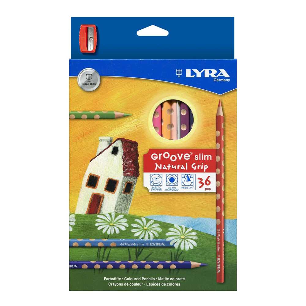 LYRA Groove Slim Colored Pencils 36 Colors (ดินสอสีไม้แท่งสามเหลี่ยม 36 สีพร้อมกบเหลา) 2821360