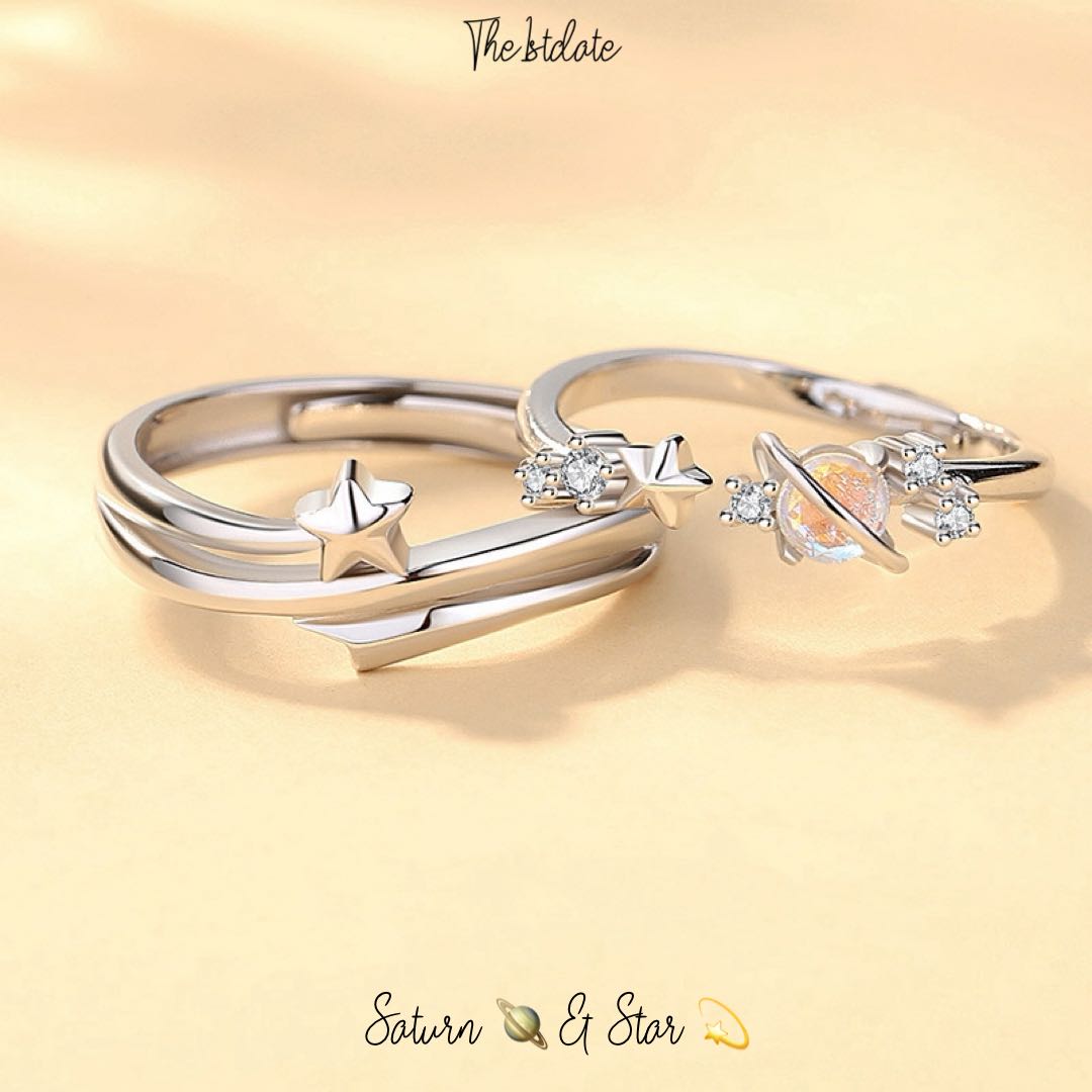แหวนคู่รุ่น saturn 🪐 & star 💫 ส่งฟรี(s925)