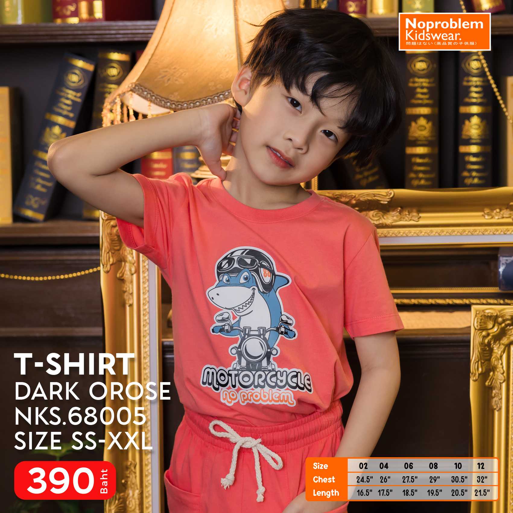 เสื้อยืดพิมพ์ลายเด็กชาย NKS.68005-68503 Noproblem kidswear
