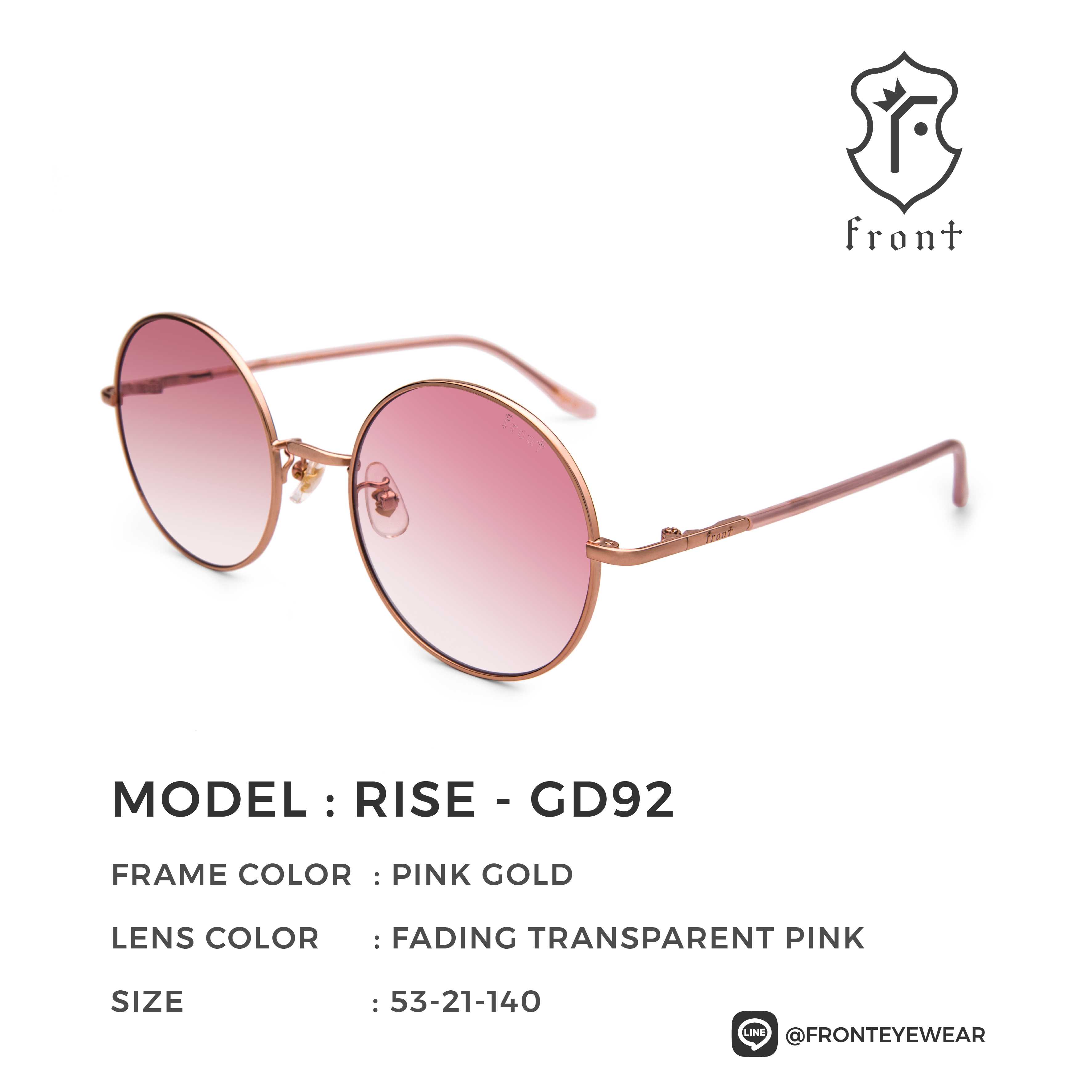 FRONT - แว่นกันแดด รุ่น Rise (สามารถนำไปตัดเลนส์สายตาได้ค่ะ) - Fronteyewearthailand