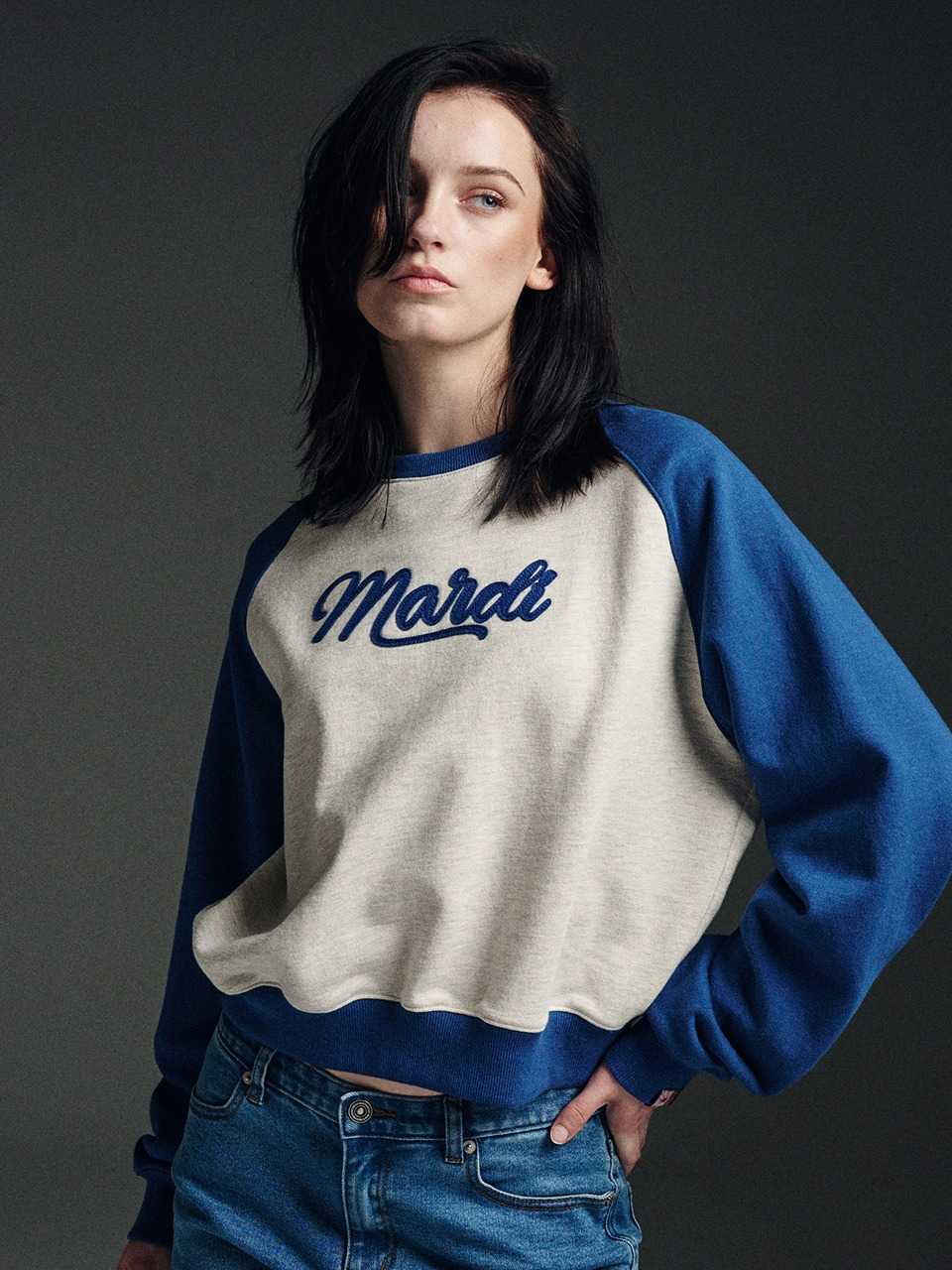 (pre,รวมส่ง) SWEATSHIRT RAGLAN MARDI VINTAGE LOGO /Mardi Mercredi