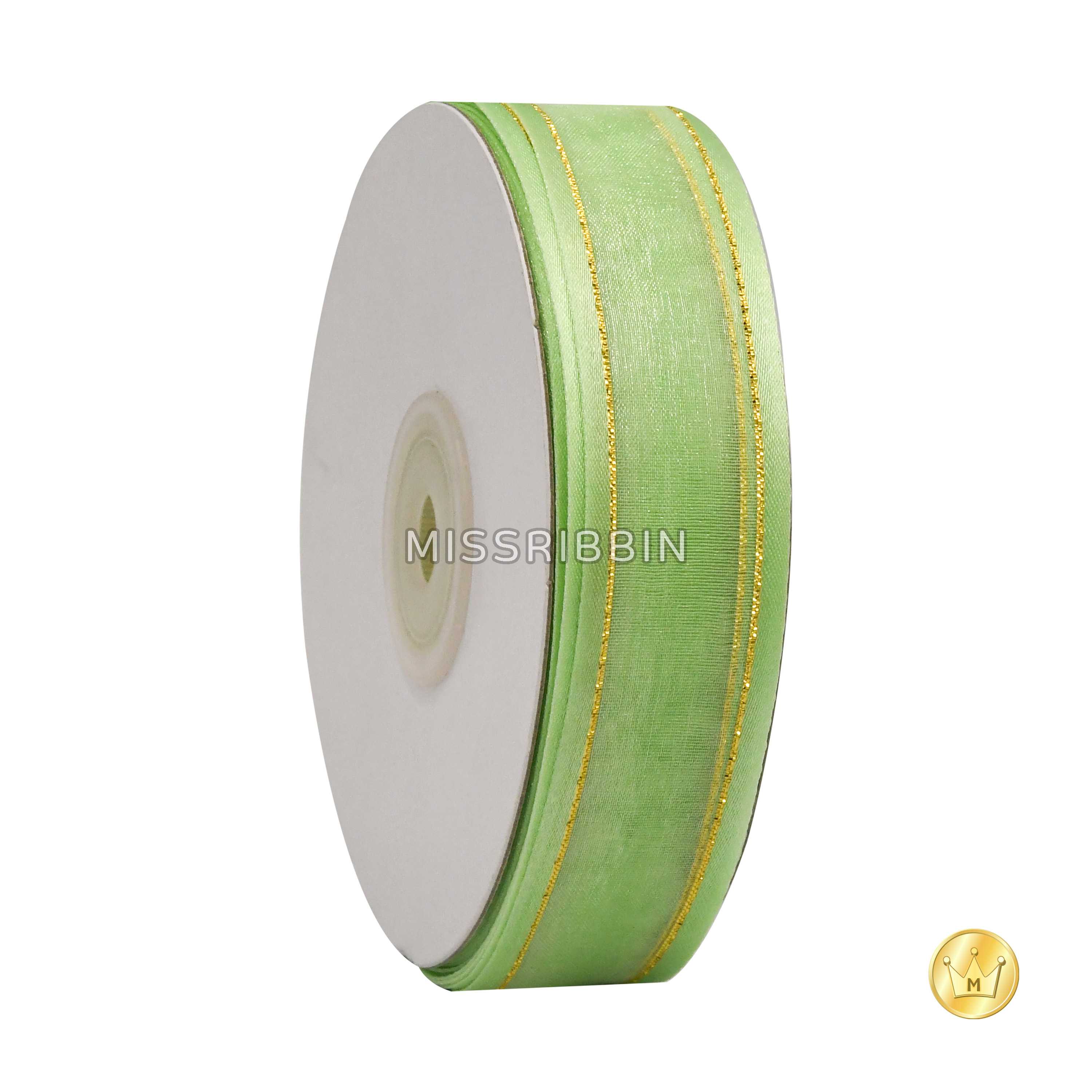 ริบบิ้นชีฟอง (สี 505) ม้วนยาว 25หลา ขนาด 10 15 25มม.
