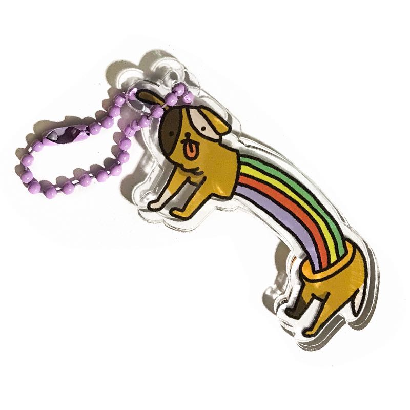 keyring1 - rainbow dog