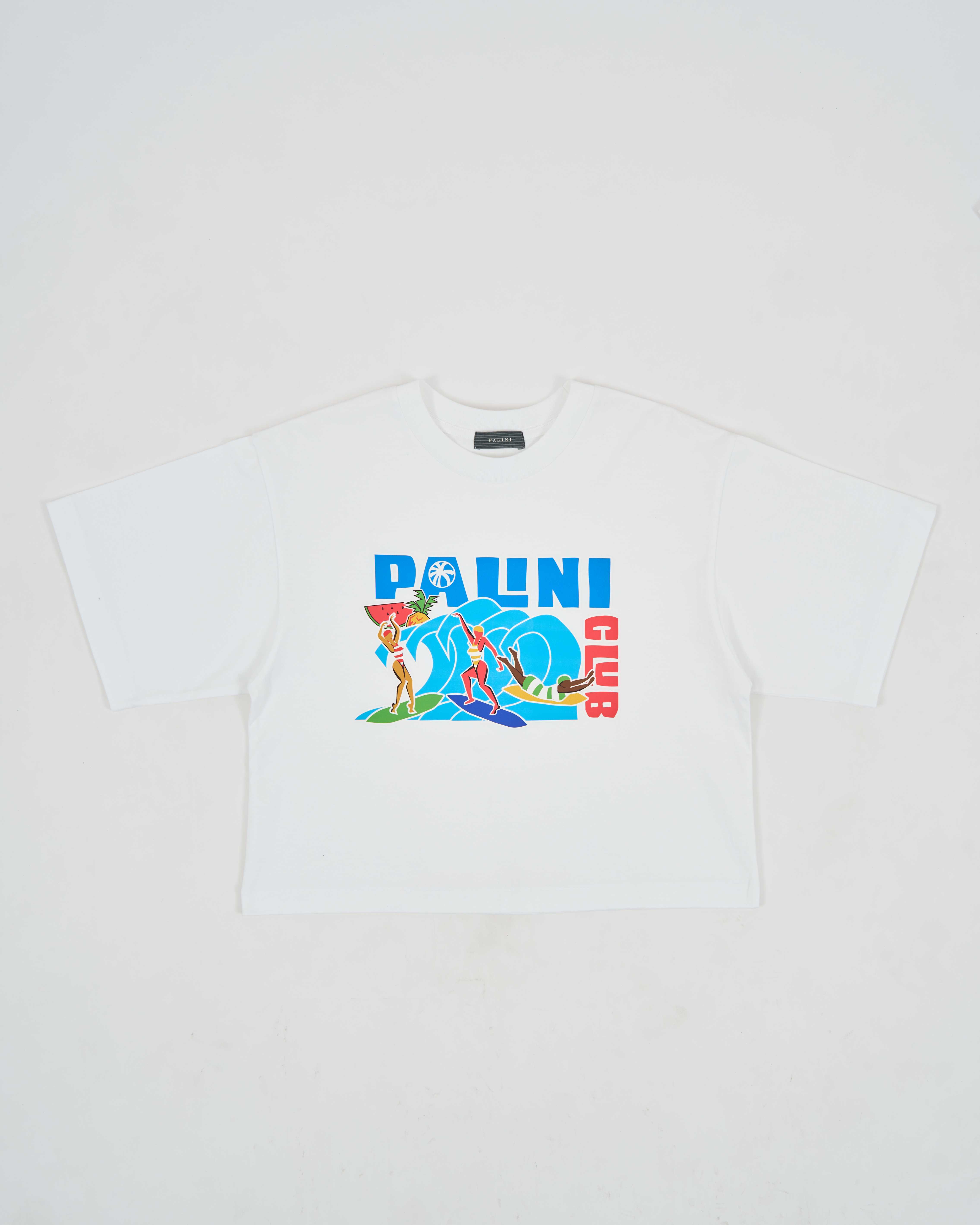 PALINI Surf Crop T-Shirt ( White / Khakis )