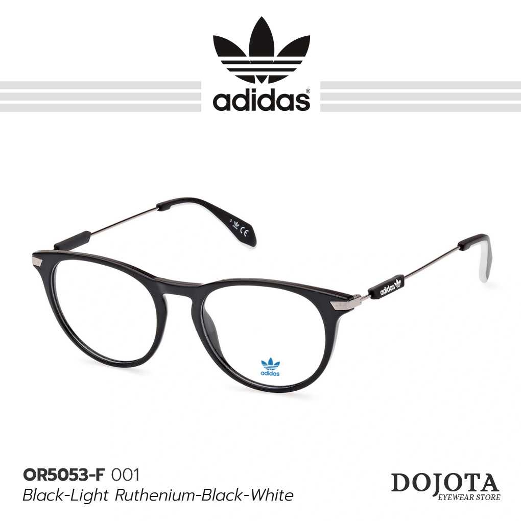 กรอบแว่นตา Adidas รุ่น OR5053-F-001 สีดำ (Black / Light Ruthenium) ทรงหยดน้ำ