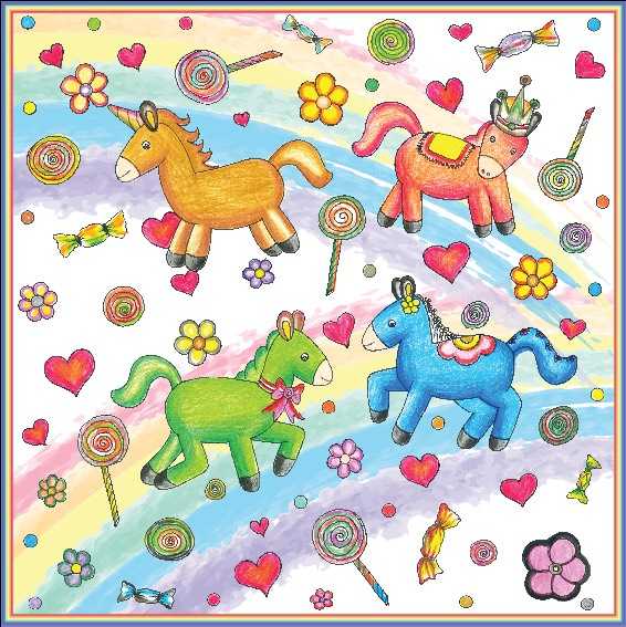 ผ้าพันคอลาย Candy Pony Land (60X60 ซม.)