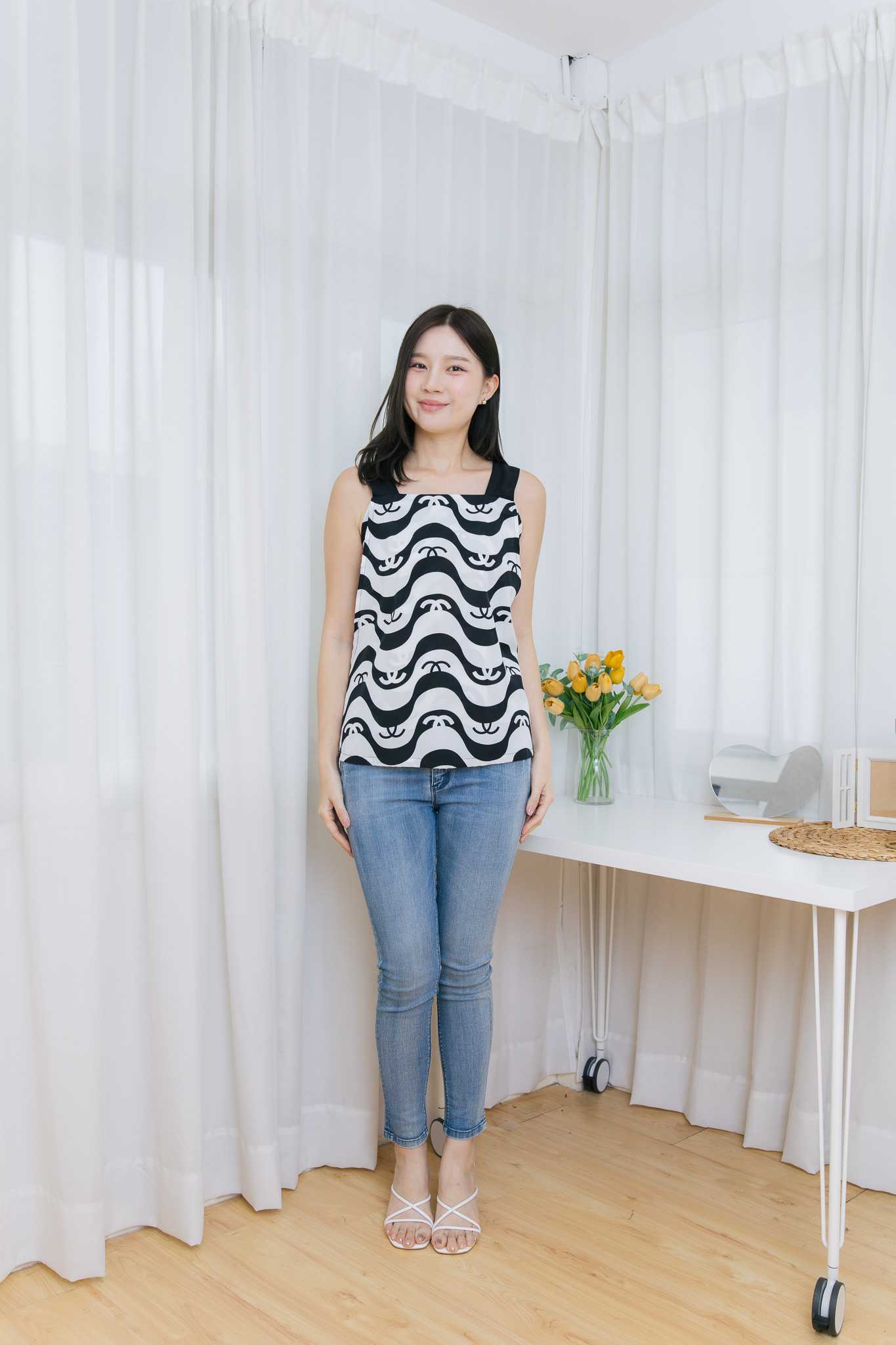 เสื้อให้นม Wave twotone top